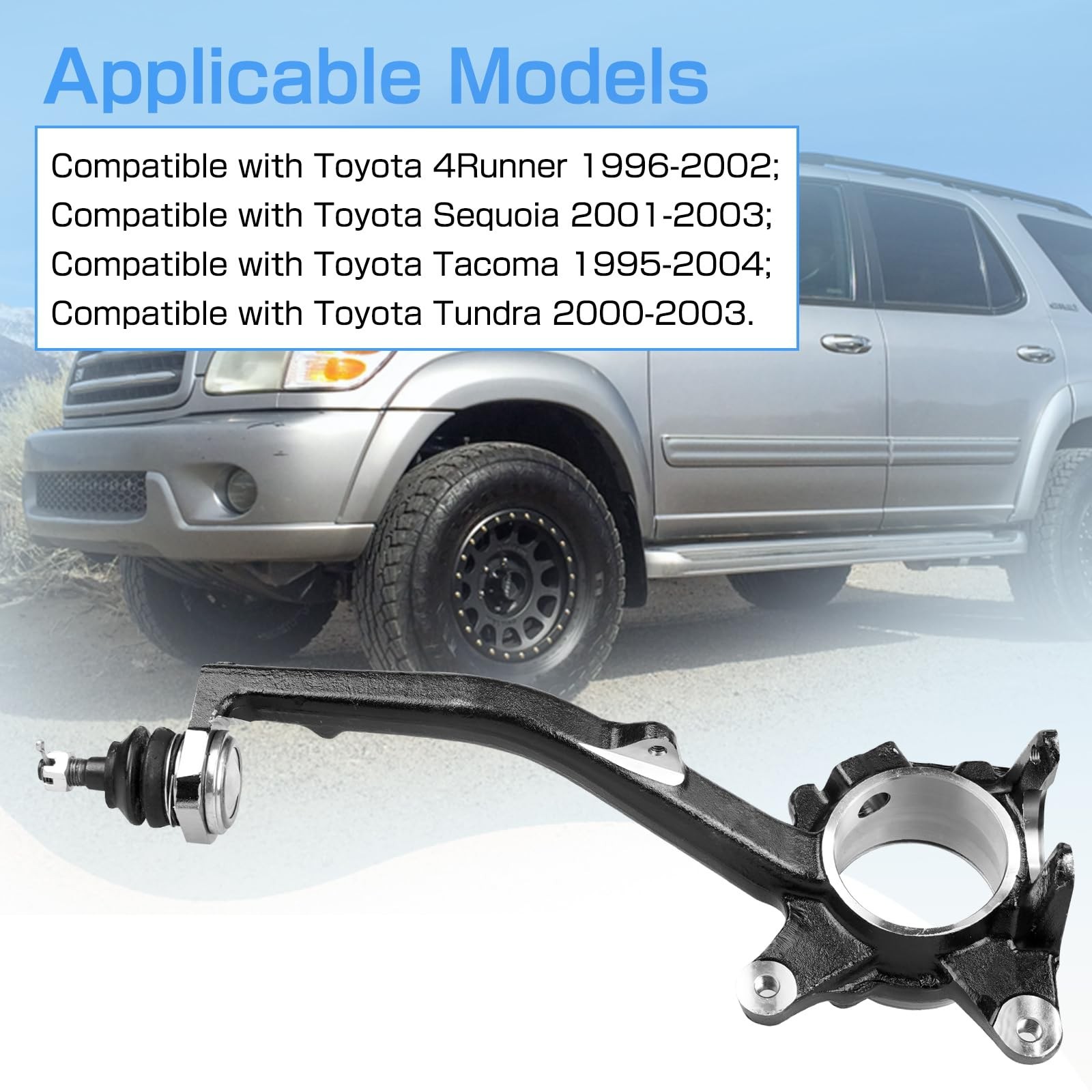 Front Passenger Side Steering Knuckle Compatible with Toyota 4Runner 1996-200…