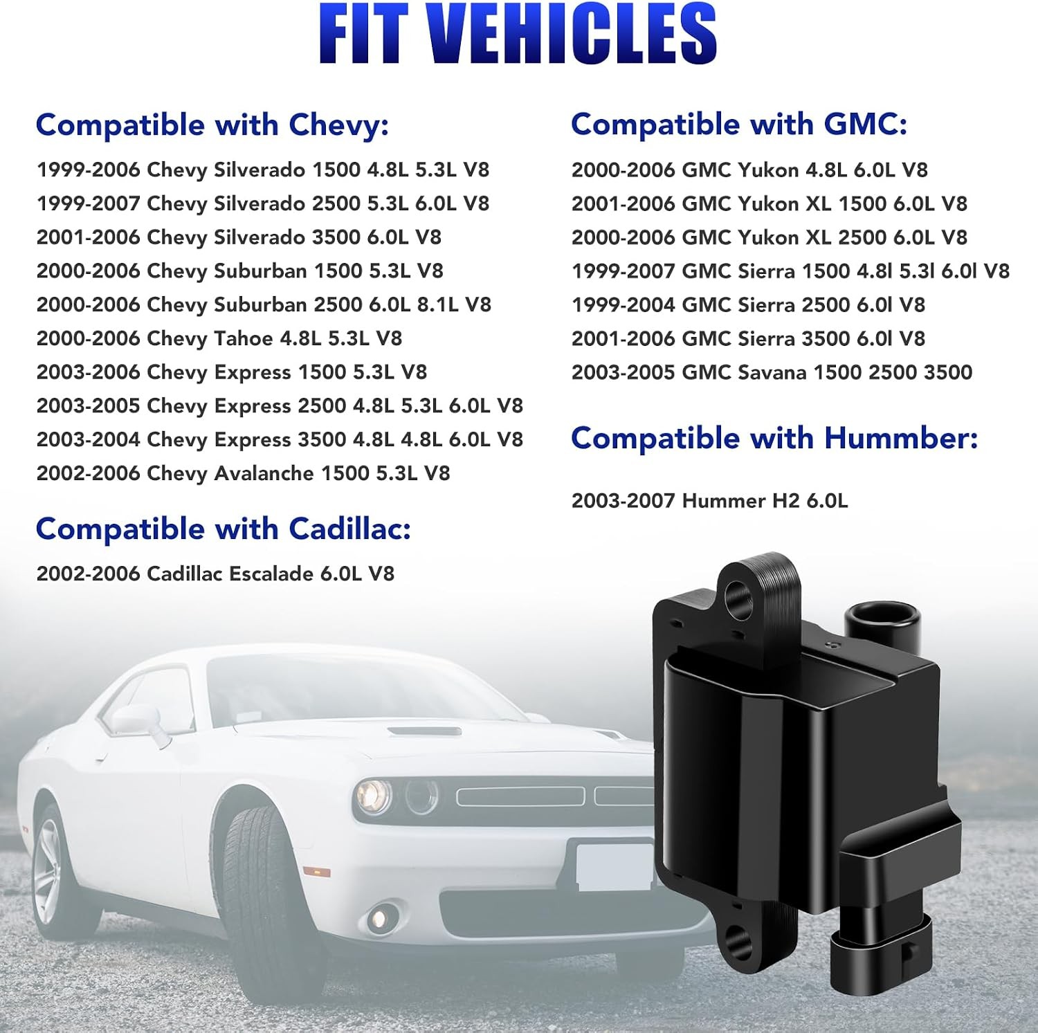 8 Square Coils For Chevy 4.8 5.3 6.0 UF271