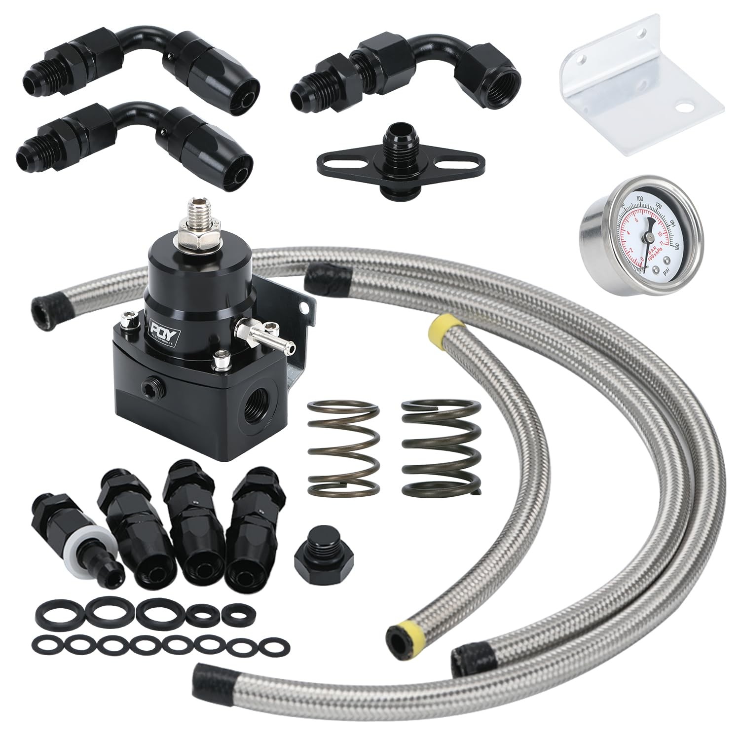 Adjustable Fuel Pressure Regulator Kit 3-70PSI With 6AN Return and 6AN feed Port