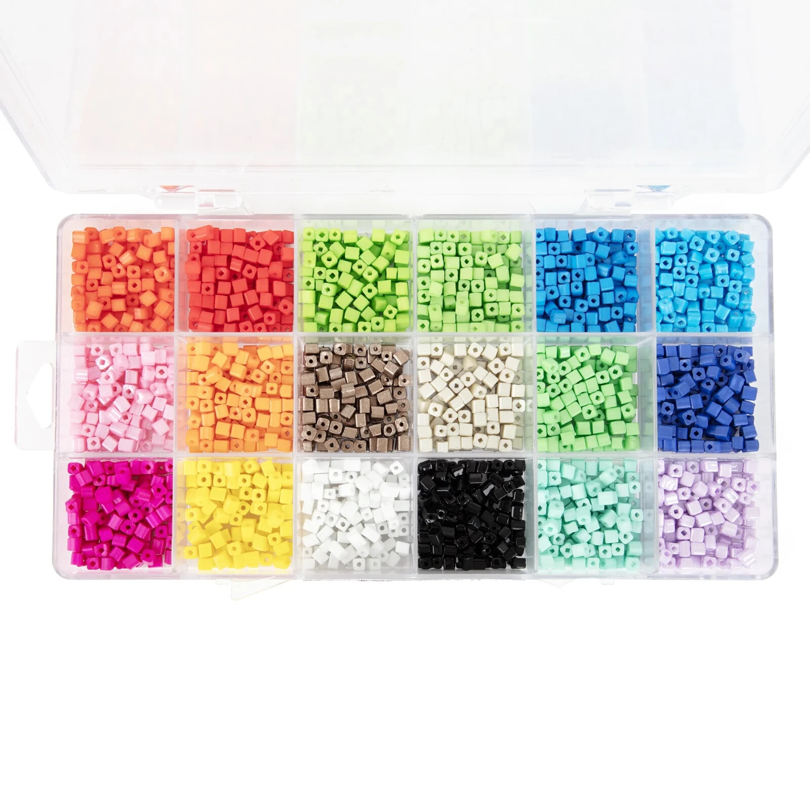 DIY COUSIN – COLORFUL RAINBOW SQUARE SEED BEAD MIX – 3 PKGS AS PICTURED