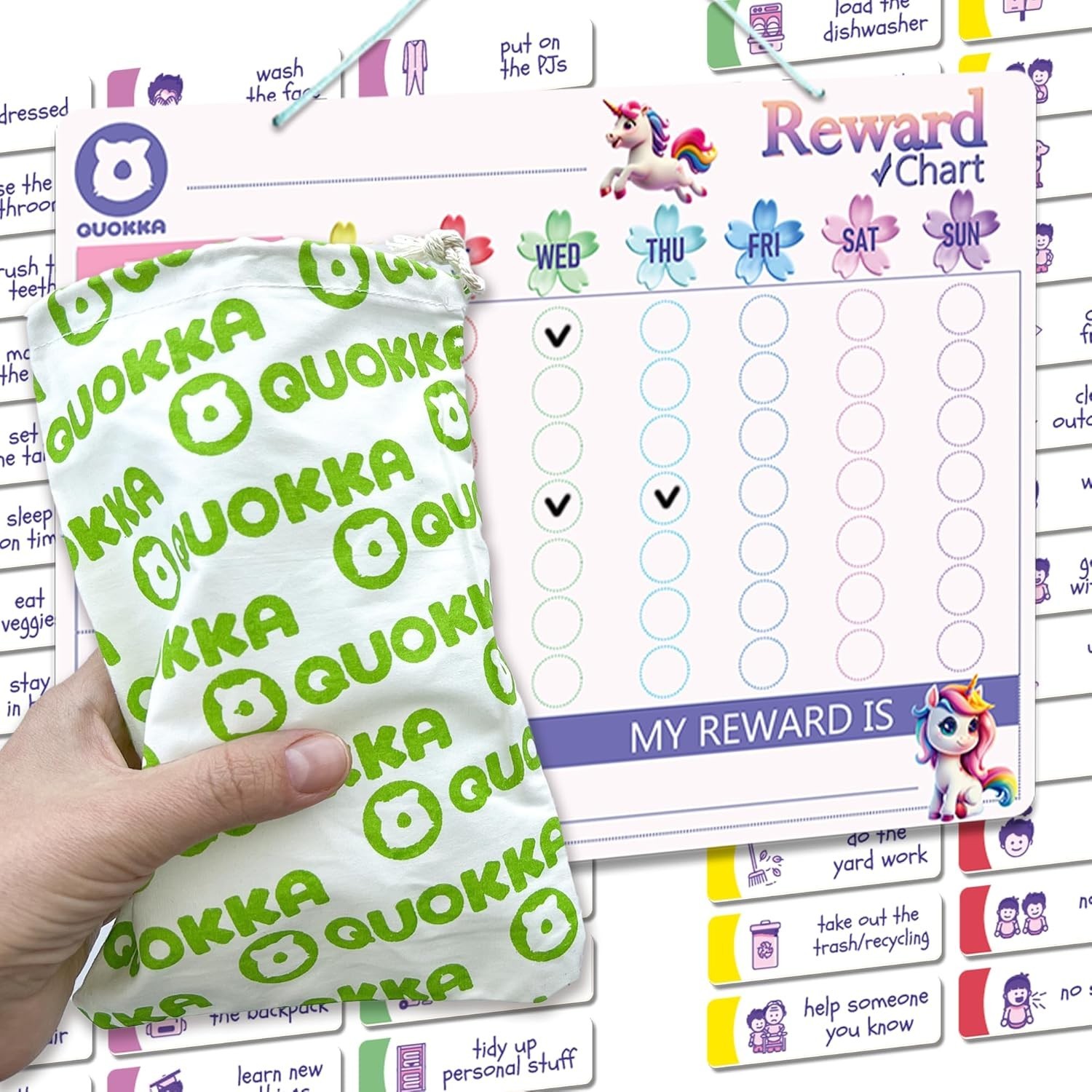 Magnetic Kids Chore Chart – Behavior Chore Chart for Kids at Home – Pink Rewa…