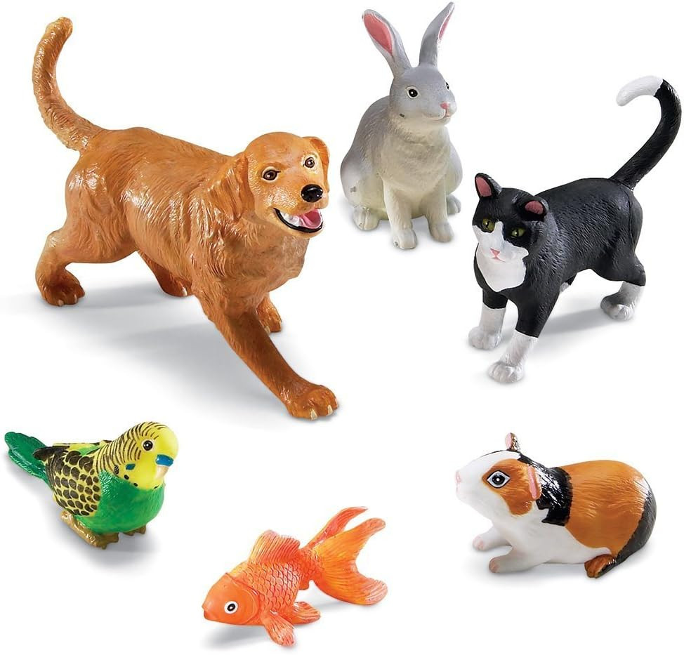 Jumbo Domestic Pets – 6 Pieces, Ages 2+ Preschool Pet Toys, Classroom Desk Pets,