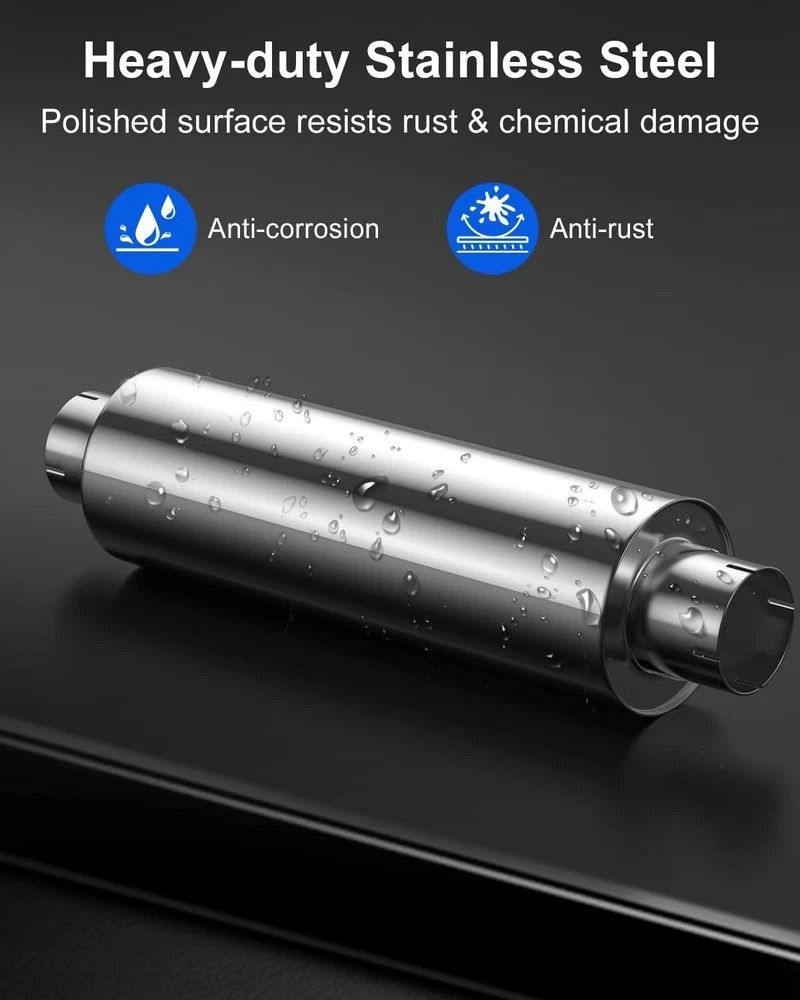 JY PERFORMANCE 4 Inch Inlet Diesel Muffler Exhaust Stainless Steel Welded