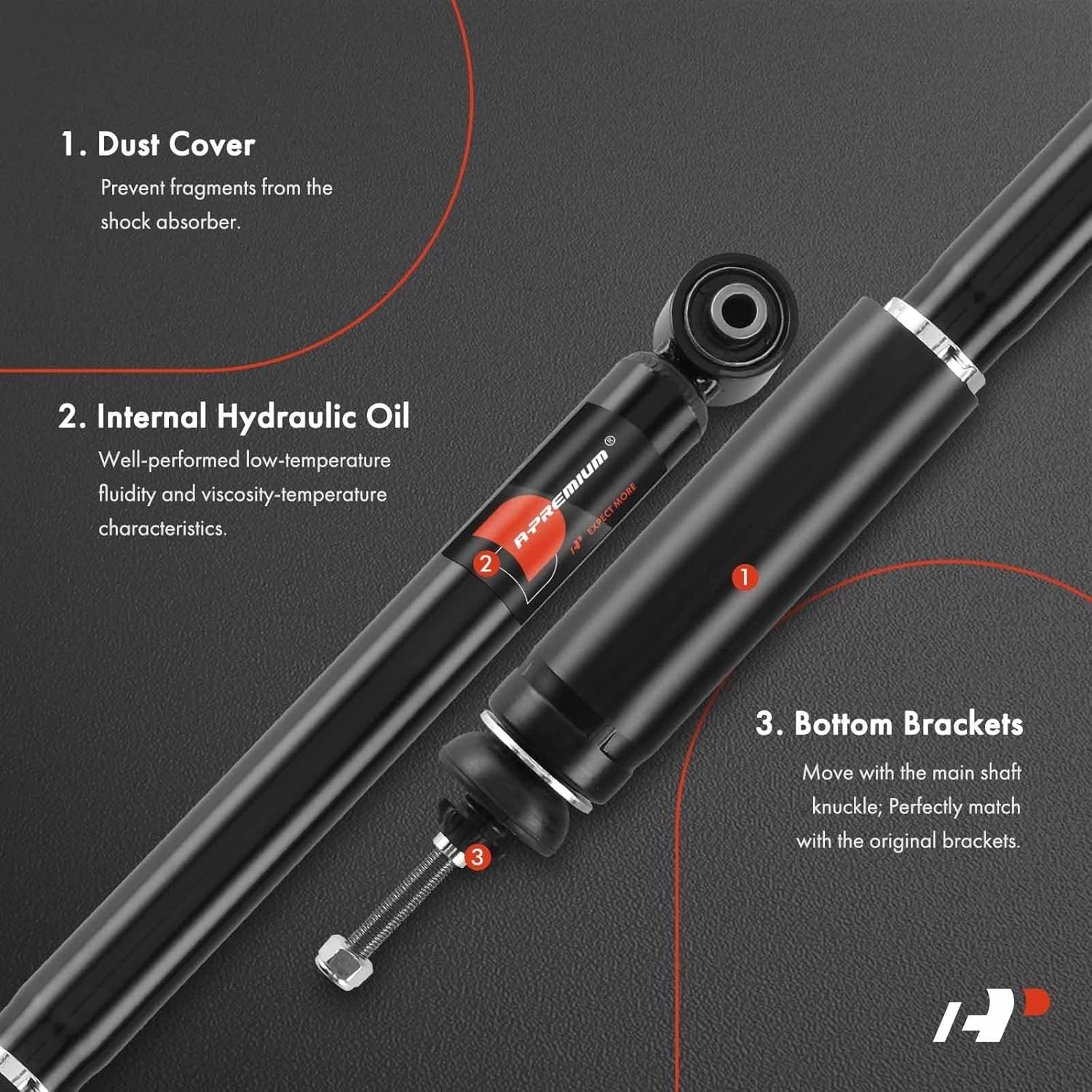 Rear Left and Right APM Rear Pair (2) Strut Shock Absorber Compatible with