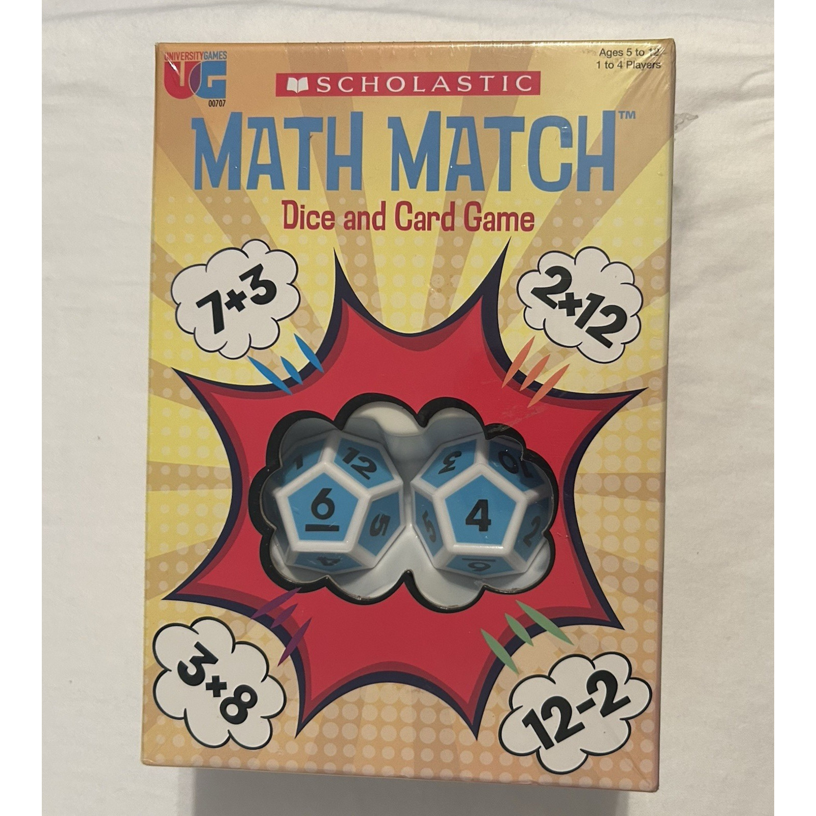 New University Games Scholastic MATH MATCH Dice and Card Game Educational 5 -12