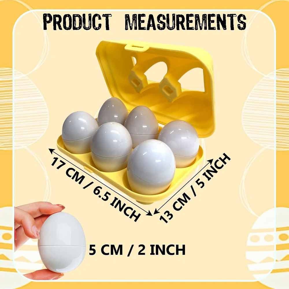 6 Pcs Matching Eggs Color Shape Sorter Montessori Toy for Toddlers