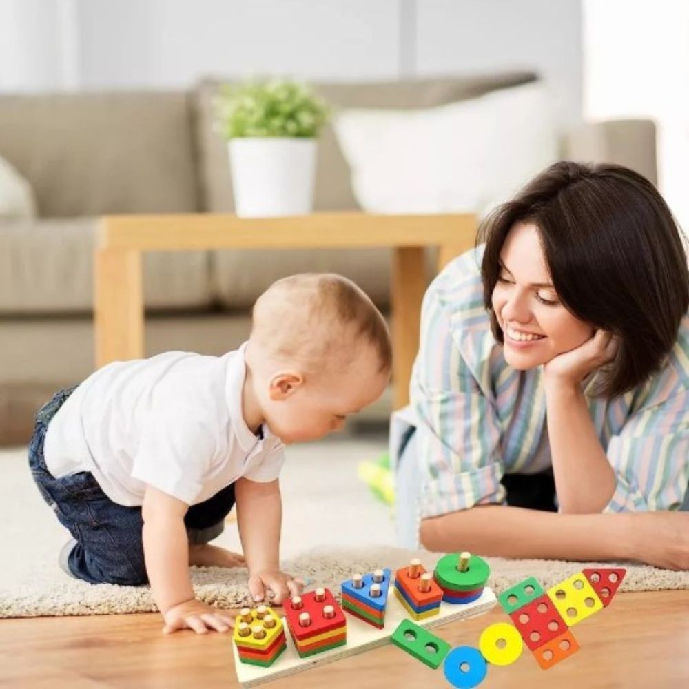 Gift Montessori Wooden Sensory Toys for Toddlers Age 1-3 Educational Puzzle