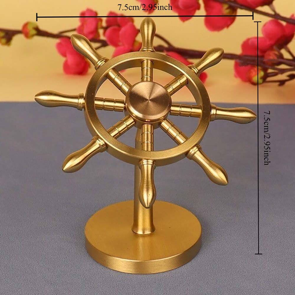 Maritime Themed Fidget Spinner Steering Wheel Design with Base Fits Handheld USA