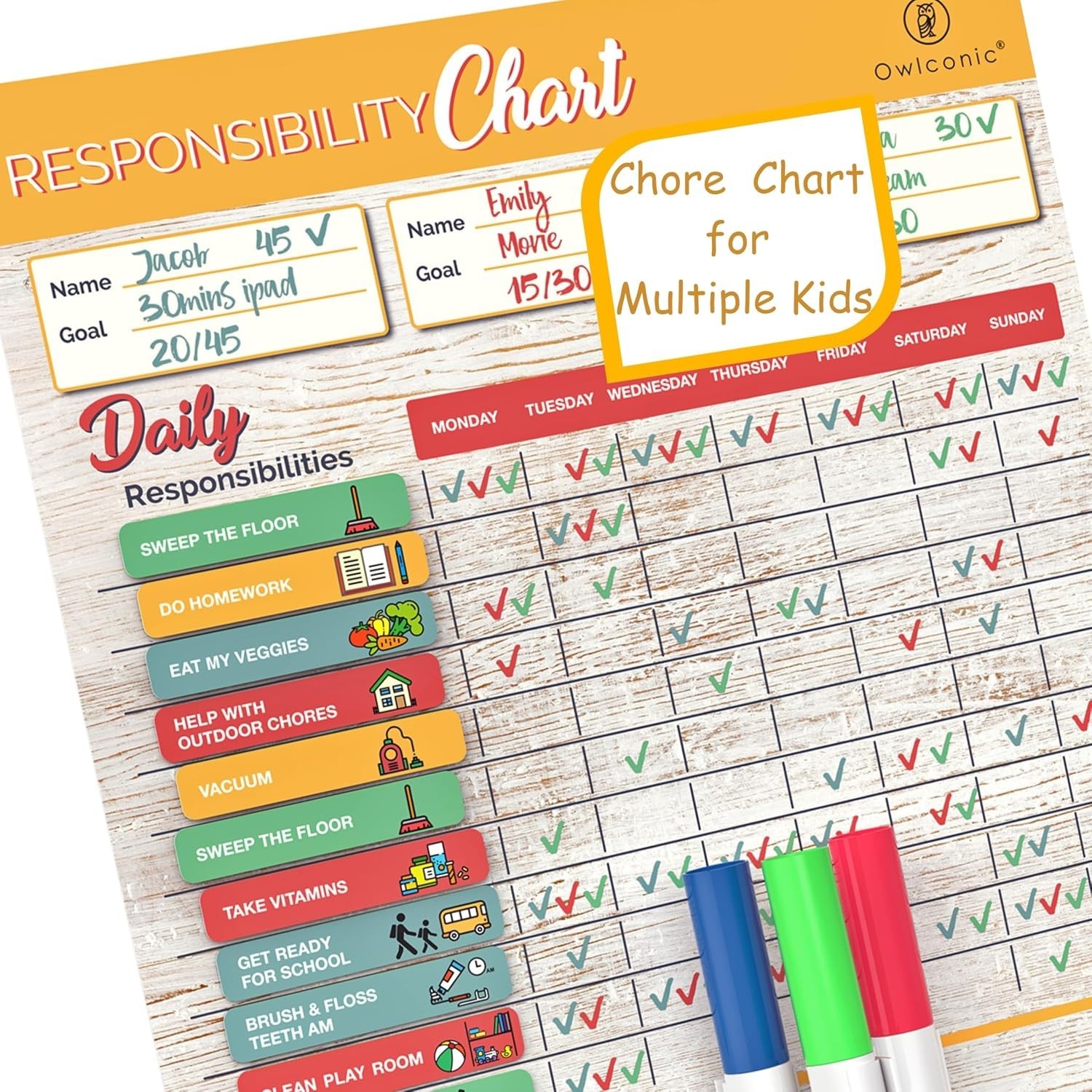 Multicolored Magnetic Chore Board for Kids – Inspiring Responsibility & Growth