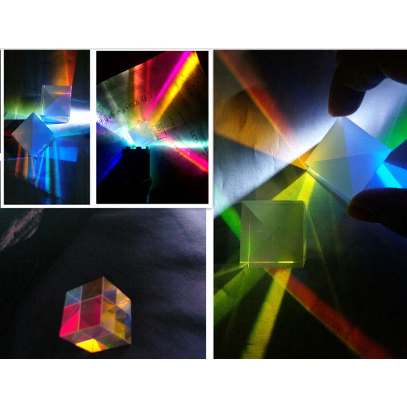 Optical Glass RGB Prism X-CUBE Physics Teach Educational Toy Light Cube For Deco