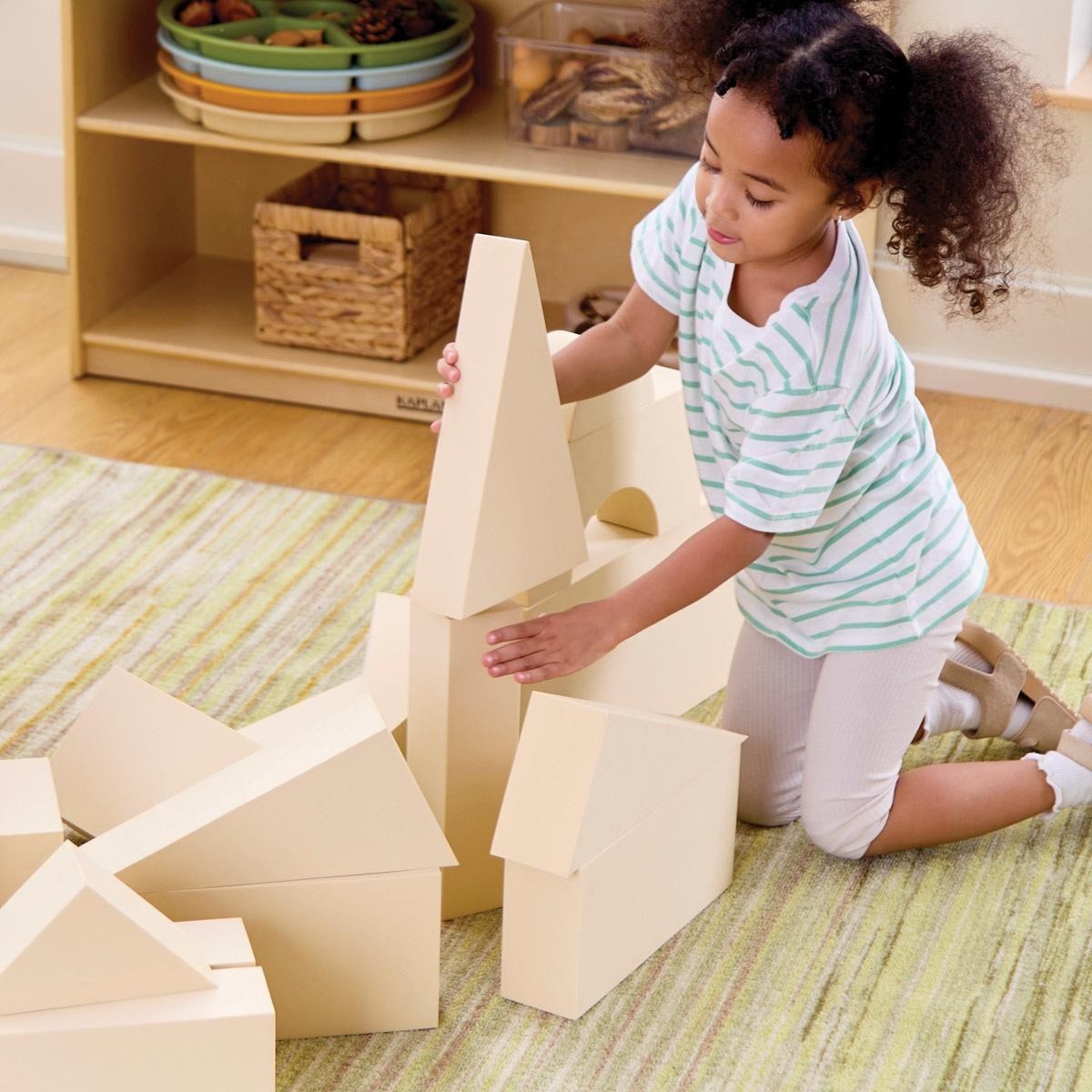 Kaplan Early Learning Jumbo Foam Blocks – Natural – 36 Pieces