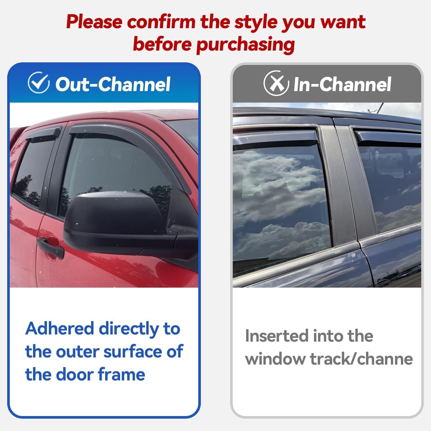 Window Visors Rain Guards for 1988-1999 Chevy/GMC C1500/ C2500/C3500/ K1500/