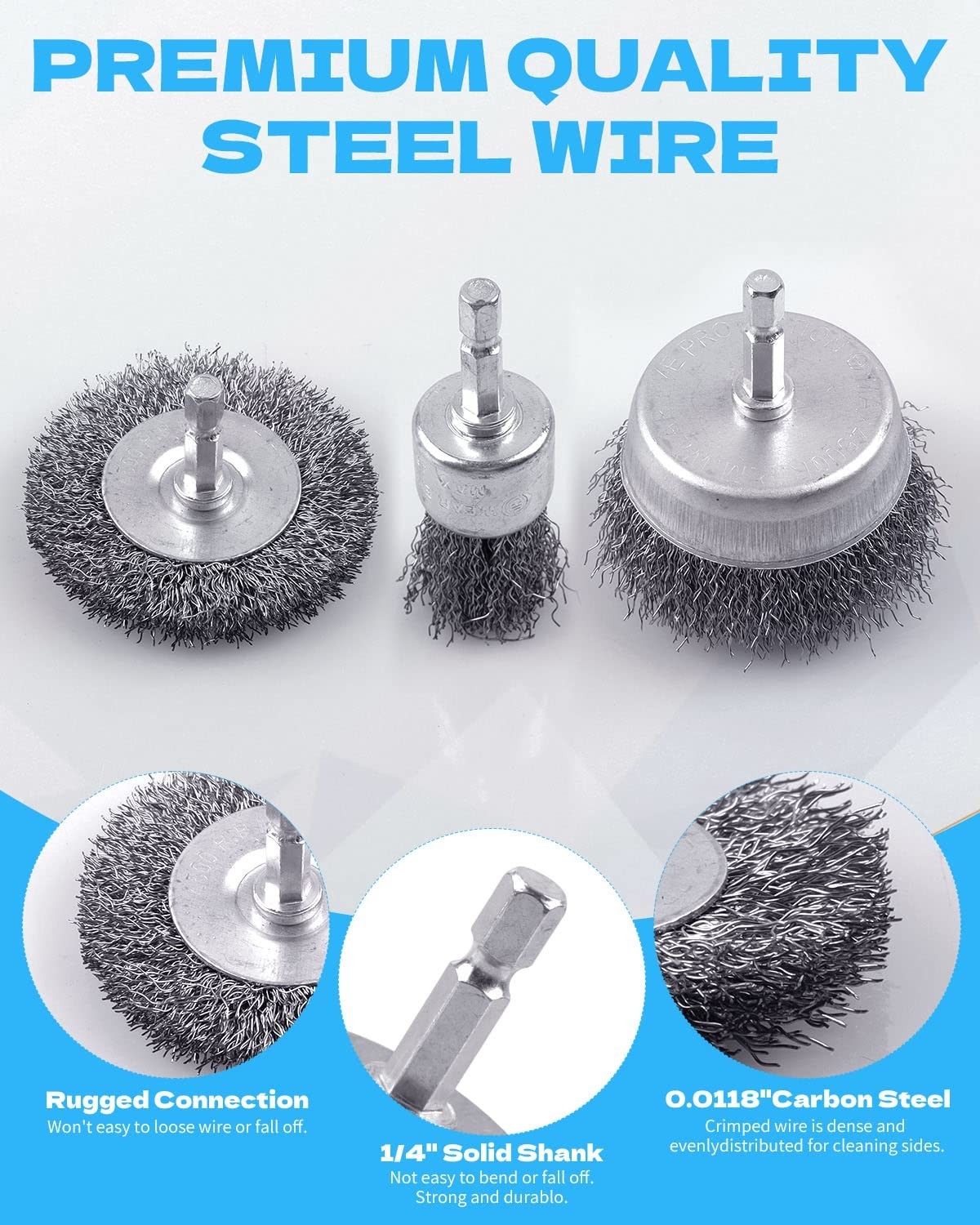 30 Pack Carbon Steel Wire Wheel Brush Cup Brush Wheel Brush Pen Brush Set
