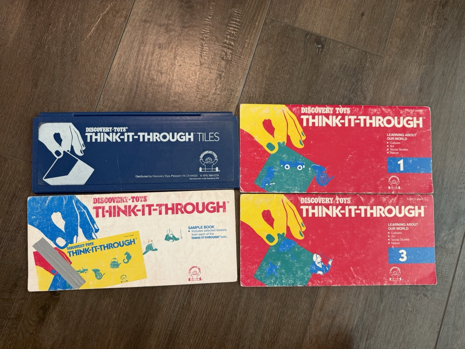 Vintage Discovery Toys Think-It-Through Tiles w/ 3 Booklets 1978