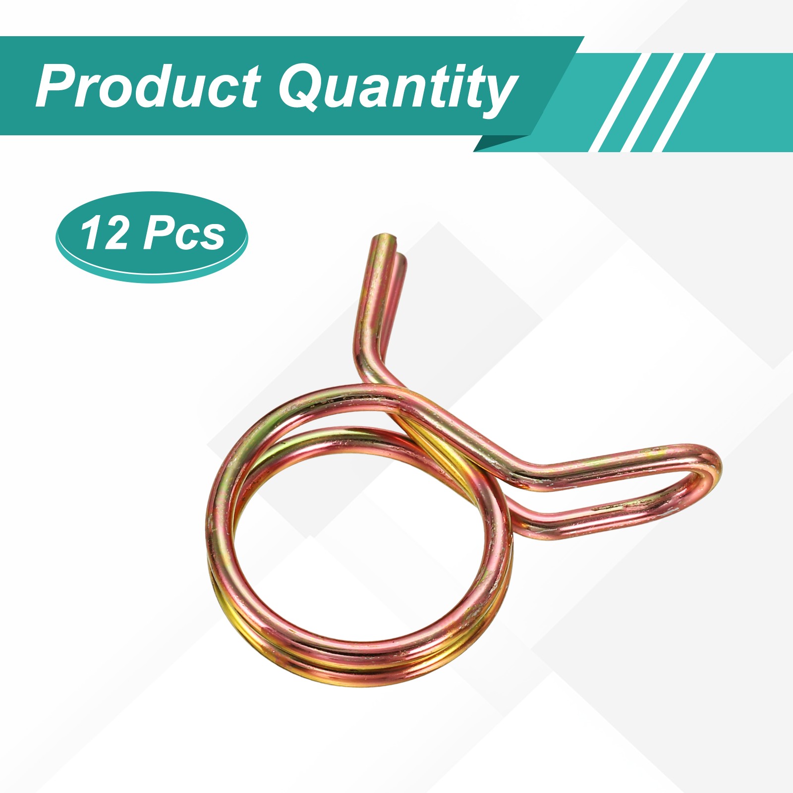 12Pcs 16mm ID Double Wire Spring Hose Clamp Spring Clips Clamps