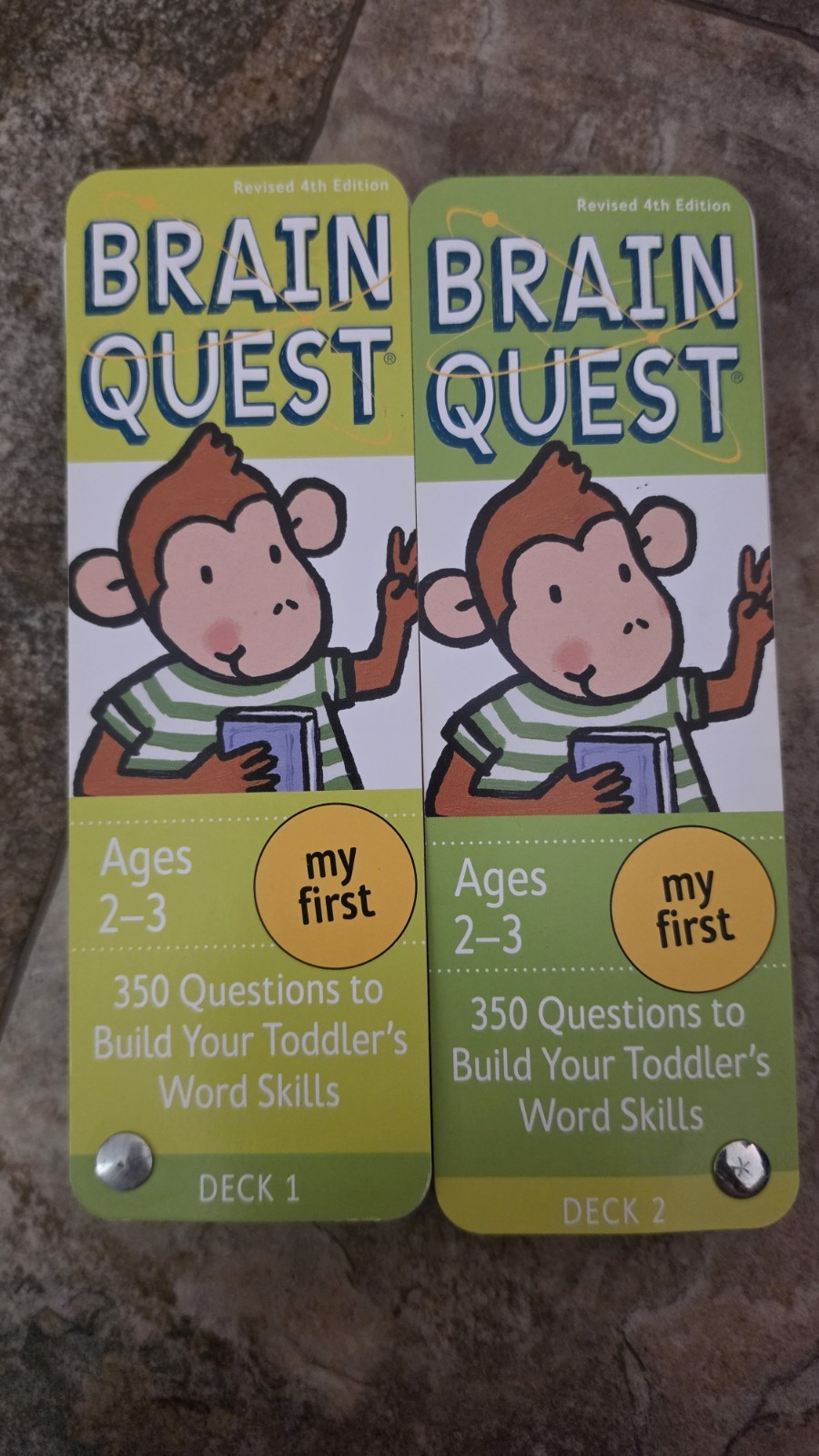 Brain Quest Revised 4th Edition Smart Cards Decks 1 & 2, Ages 3-5