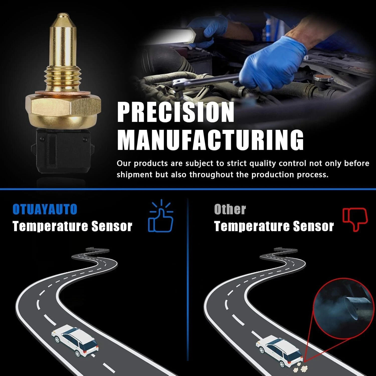 OTUAYAUTO Engine Water Coolant Temperature Sensor -Replacement for BMW 320i