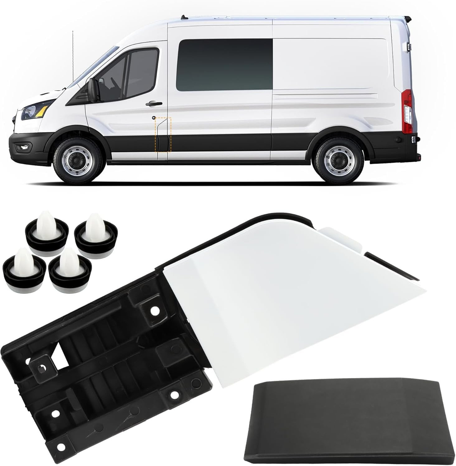 3 in 1 Gas Door Replacement Assembly Fuel Filler Door Housing Pocket Hinge Assem