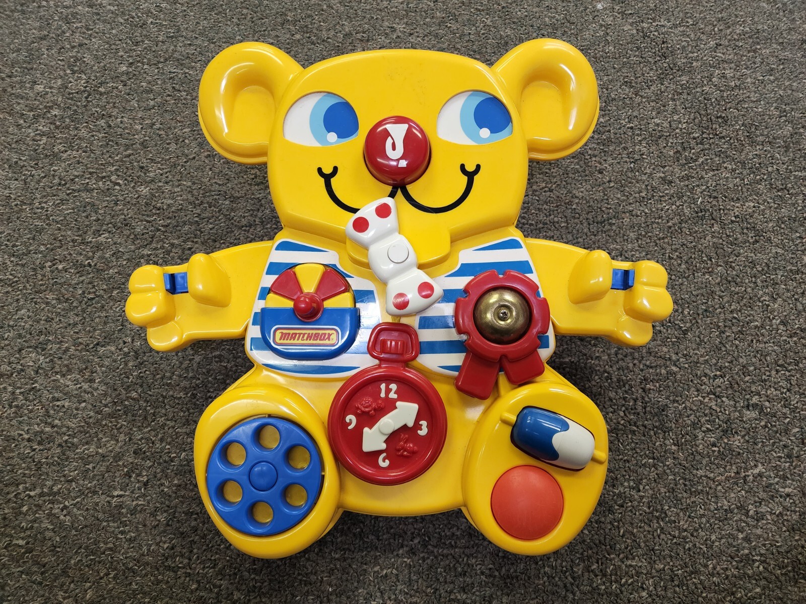 Vtg Matchbox Activity Bear Crib 1982 Bells Clock Time Sensory Learning Moves