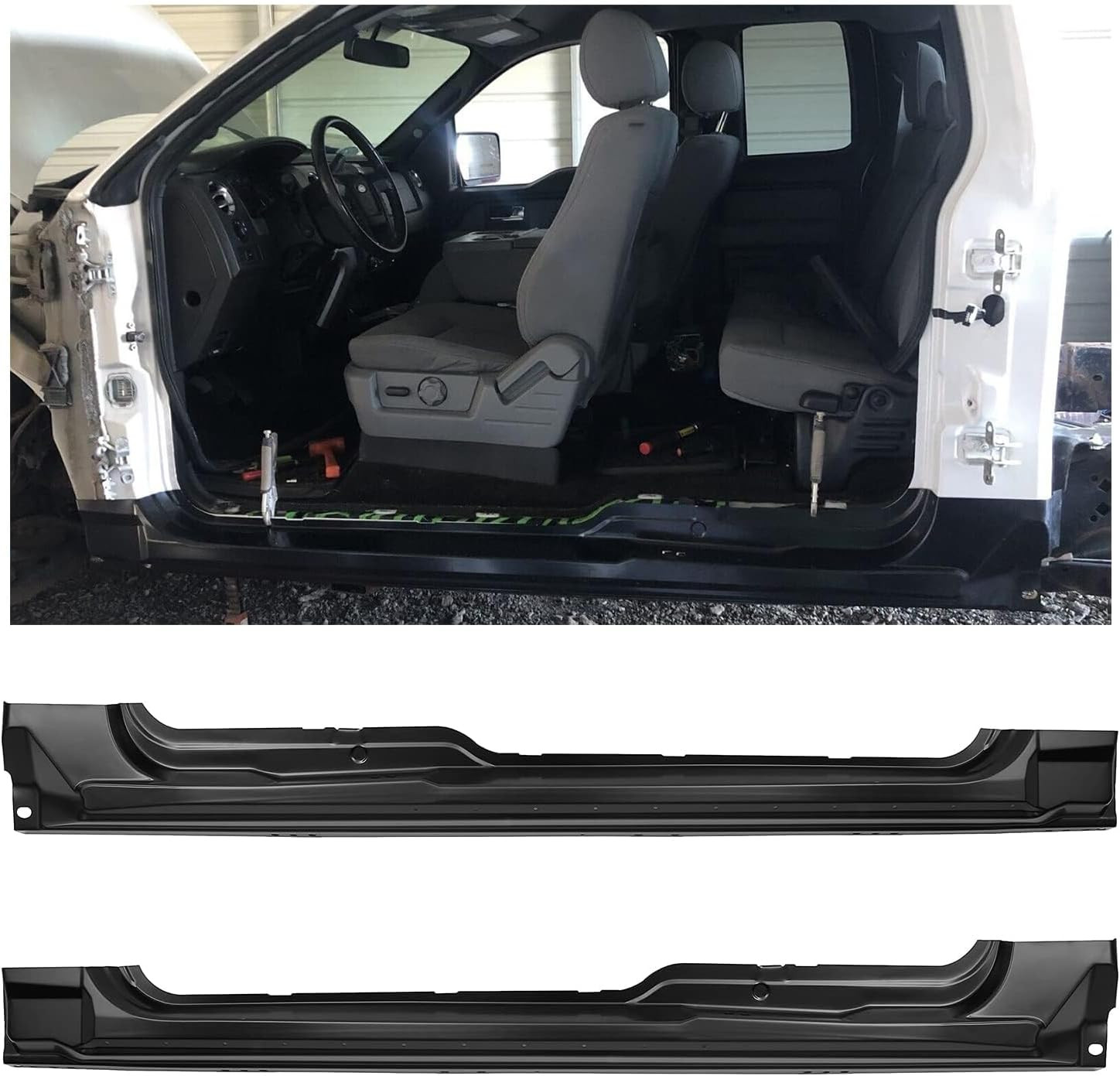 Rocker Panel Fit 2009-2014 Ford F150 Super Cab Extended Cab 85.5 Guard Plates