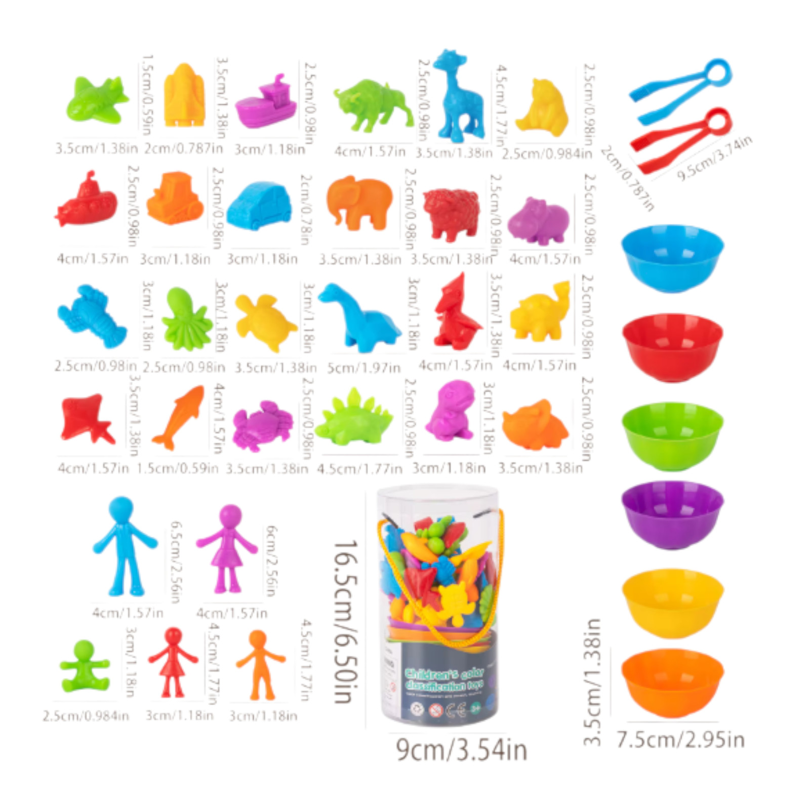 Animal Sorting Toy Color Matching Math Learning Set for Kids cartoon Dinosaurs
