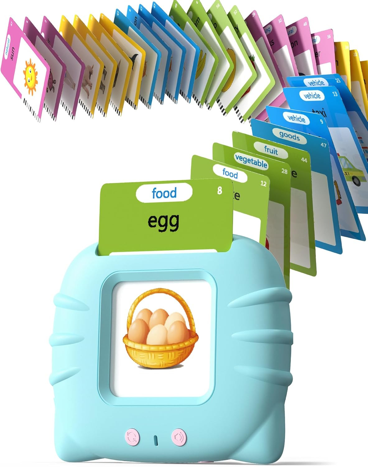 Talking Flash Cards for Toddler 1 2 3 4 Year Olds, Language Learning Toys, Pocke