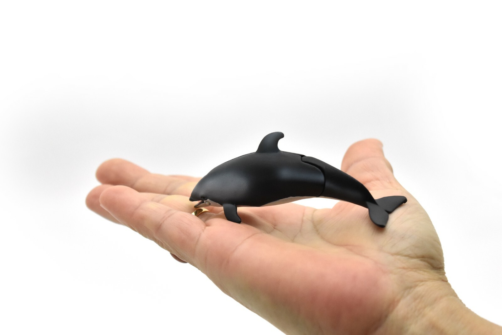 Dolphin, White Sided, With Moveable Parts, Quality Plastic Replica 4″ F095