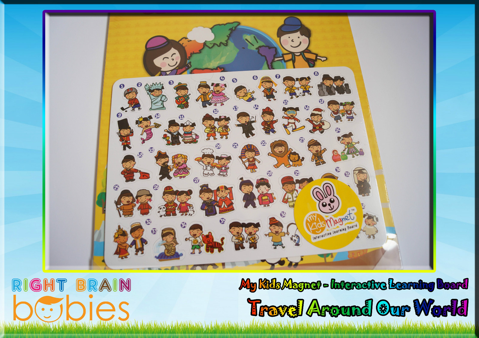 Travel Around Our World Map Magnetic Board Shichida Montessori Interactive skill