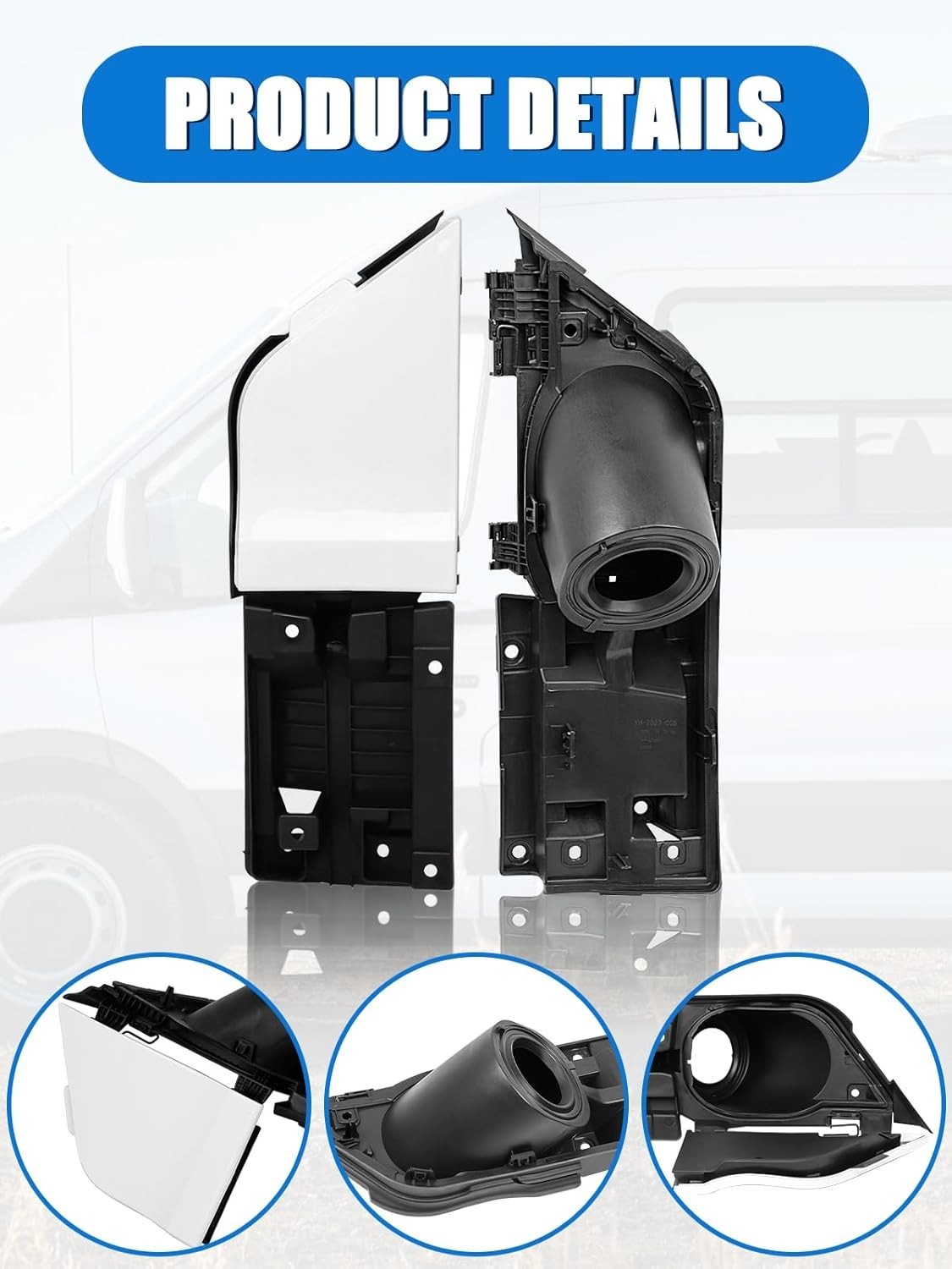 Transit Fuel Door Gas Assembly + White Cover Ford 2015-2023 Z-5427936-A Vans