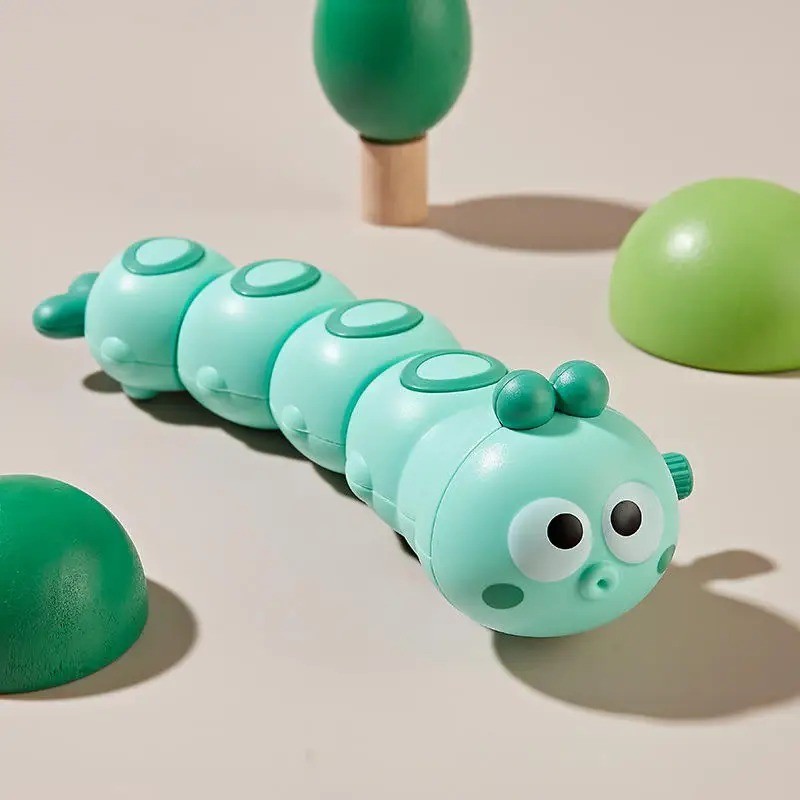 Colorful Wind Up Crawling Worm Toy Funny Animal Reptile Clockwork Kids Toy