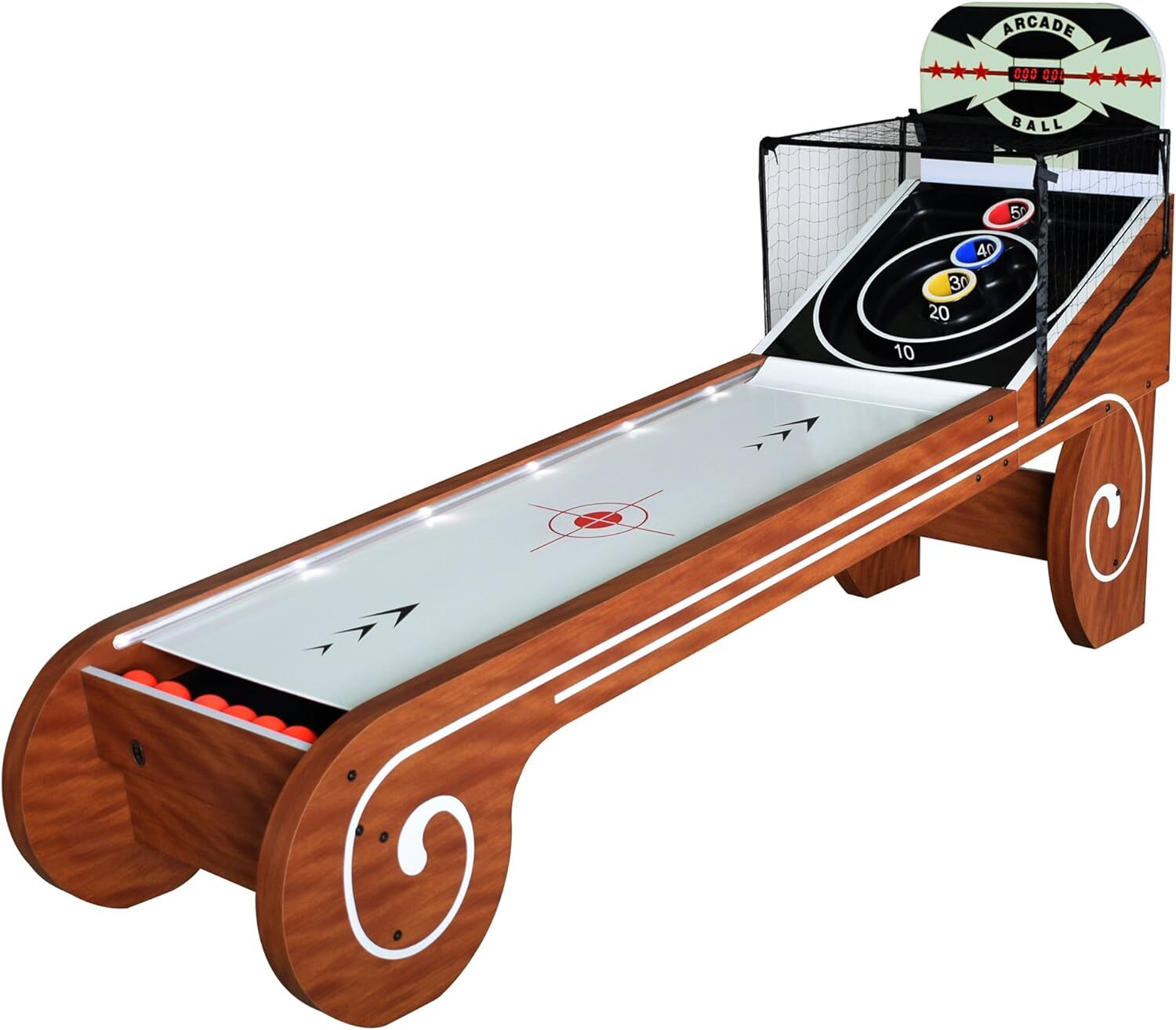 Hathaway Boardwalk 8-ft Arcade Ball Table for Family Game Rooms with LED Track