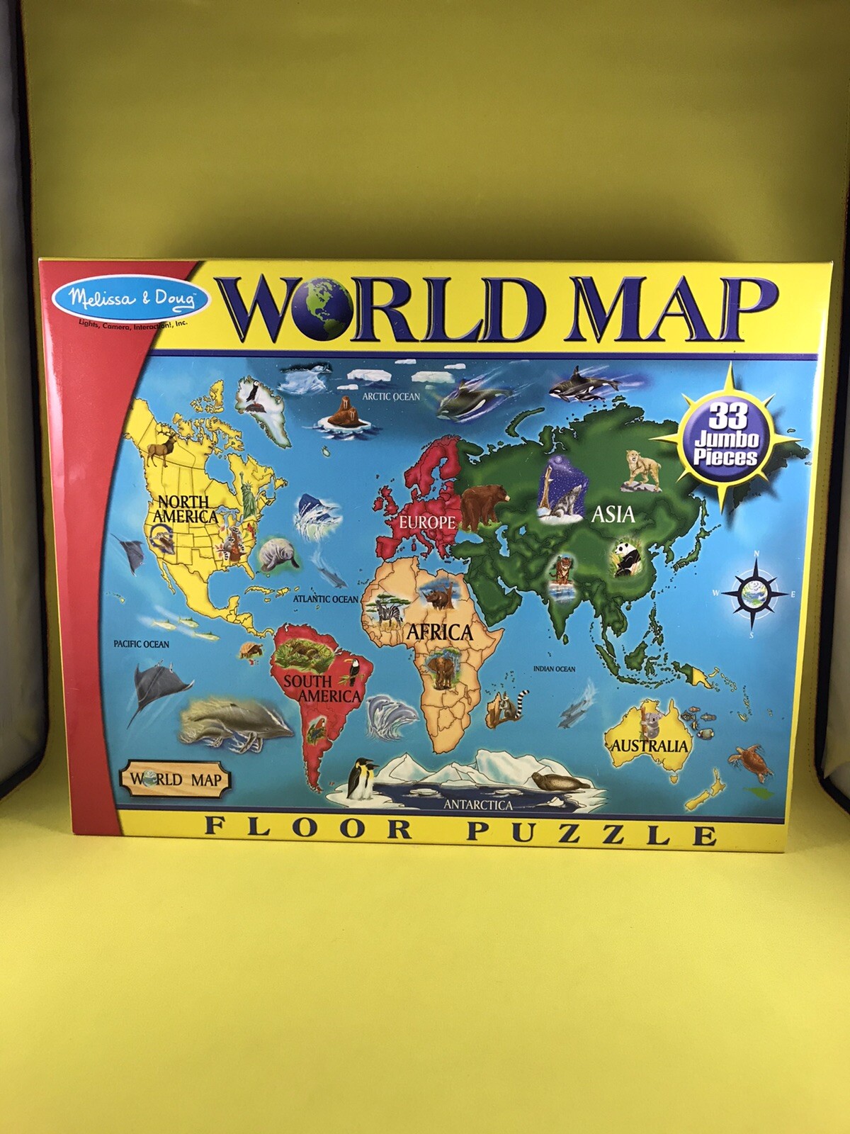 Melissa and Doug World Map Extra Large Floor Puzzle 2×3 Feet #446