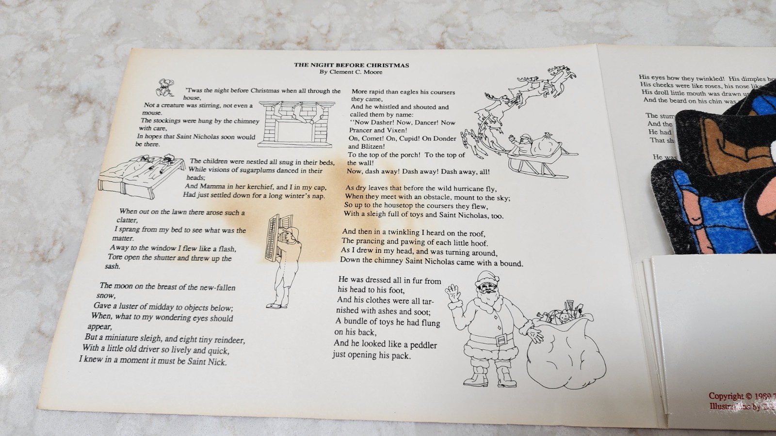 Flannel Board Story Board Kit With Painted Felt Graphics & Stories In Wooden Box