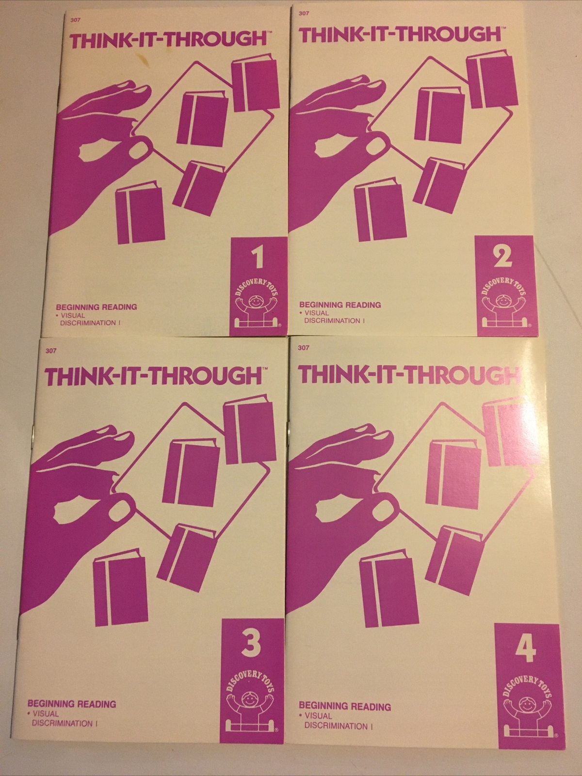 1979 Discovery Toys Think It Through Tile Set 307 Beginning Reading 1 2 3 4 Book