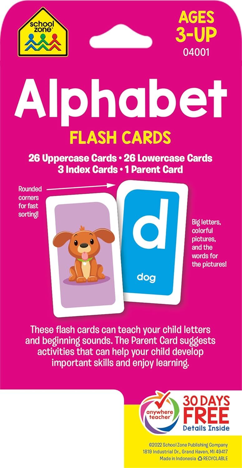 Flash Cards for Kids Abc Alphabet Toddlers Early Learning Educational First Word