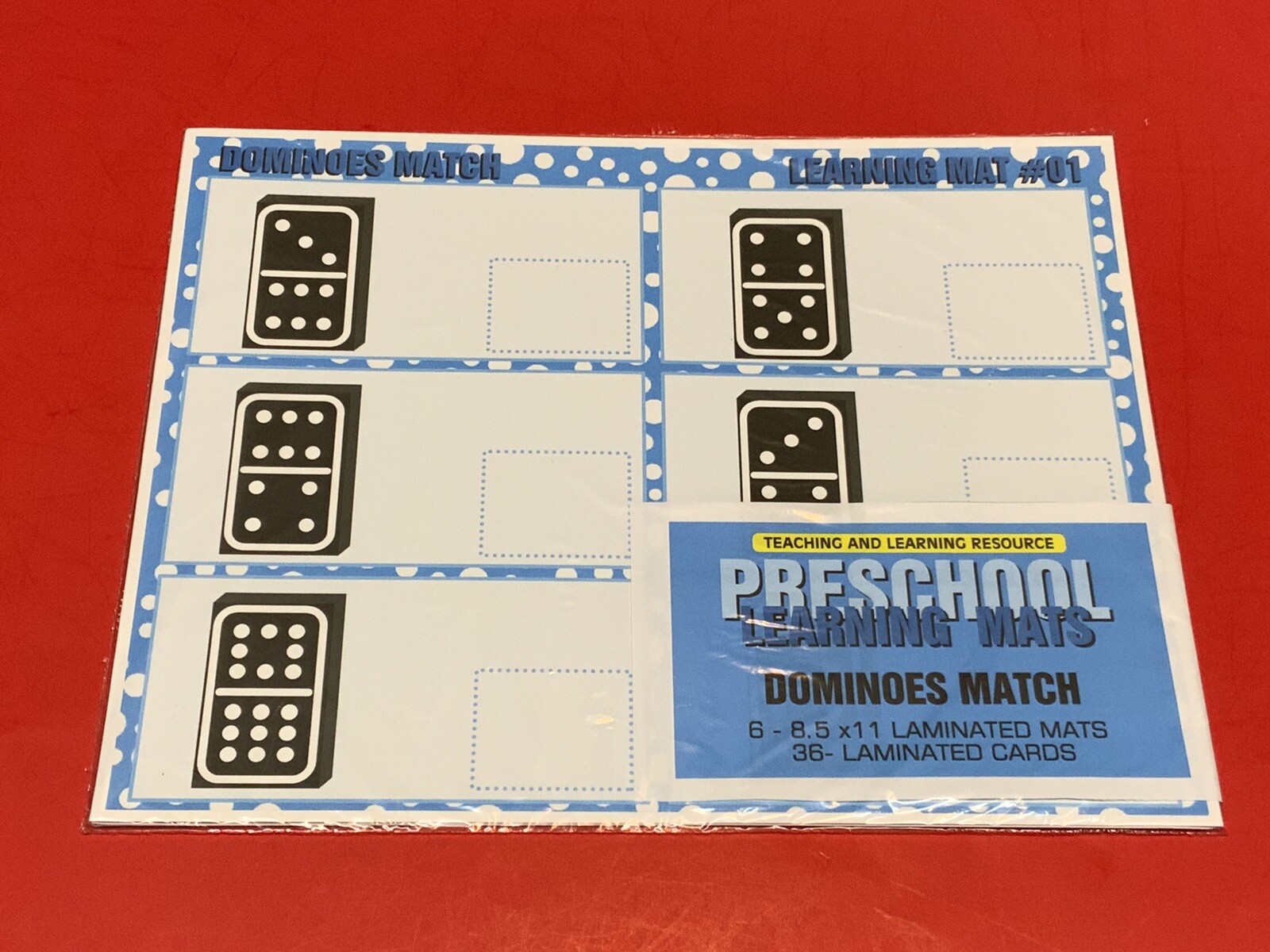 Dominoes Match – Set of 6 Learning Mats / Cards – Laminated Activity