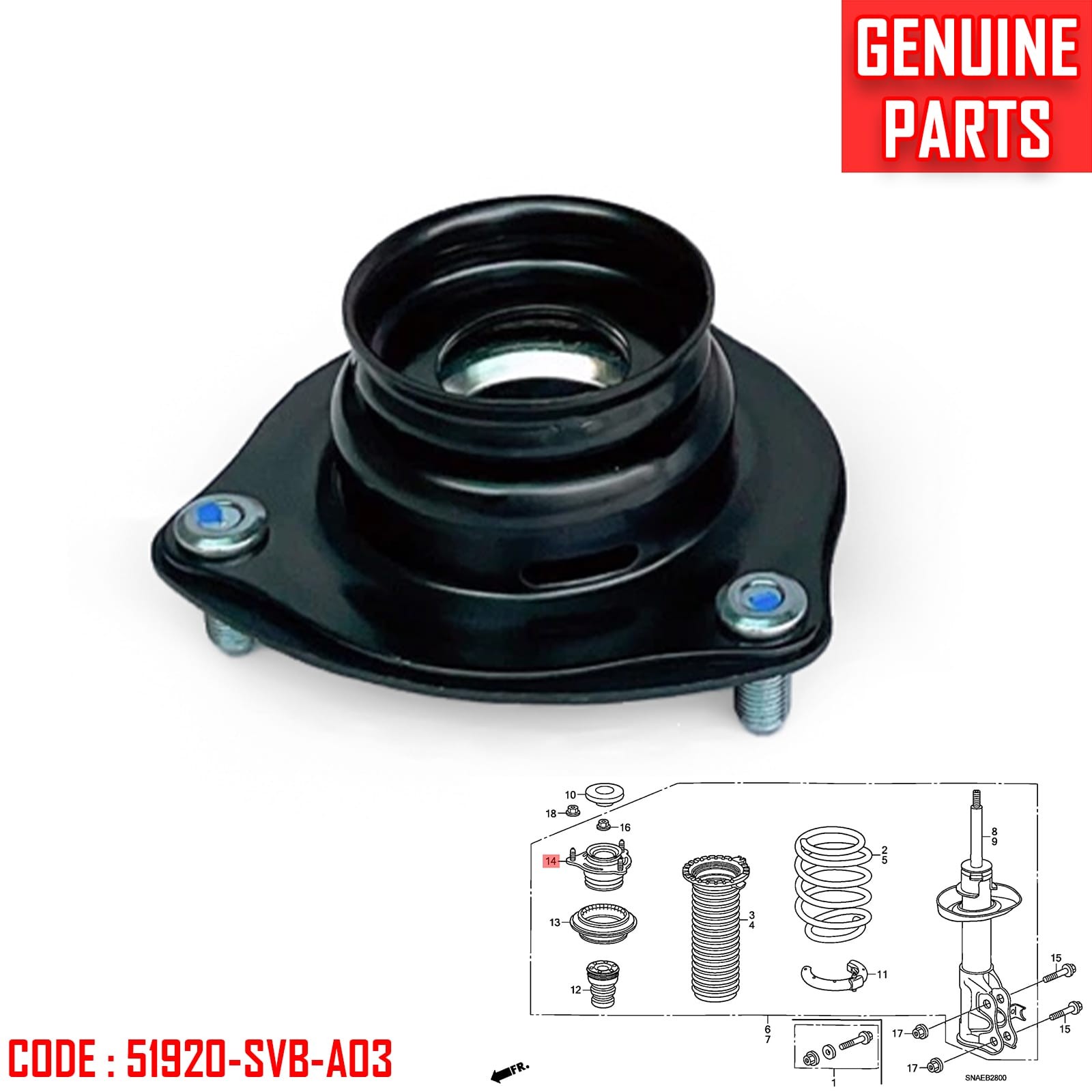 For Honda Civic FD 2006-11 1 PC Shock Absorber Strut Mount