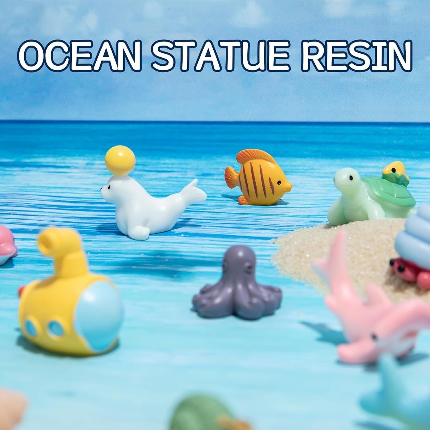-25PCS Mini Diver Marine Animal Resin Set, Statue Decoration