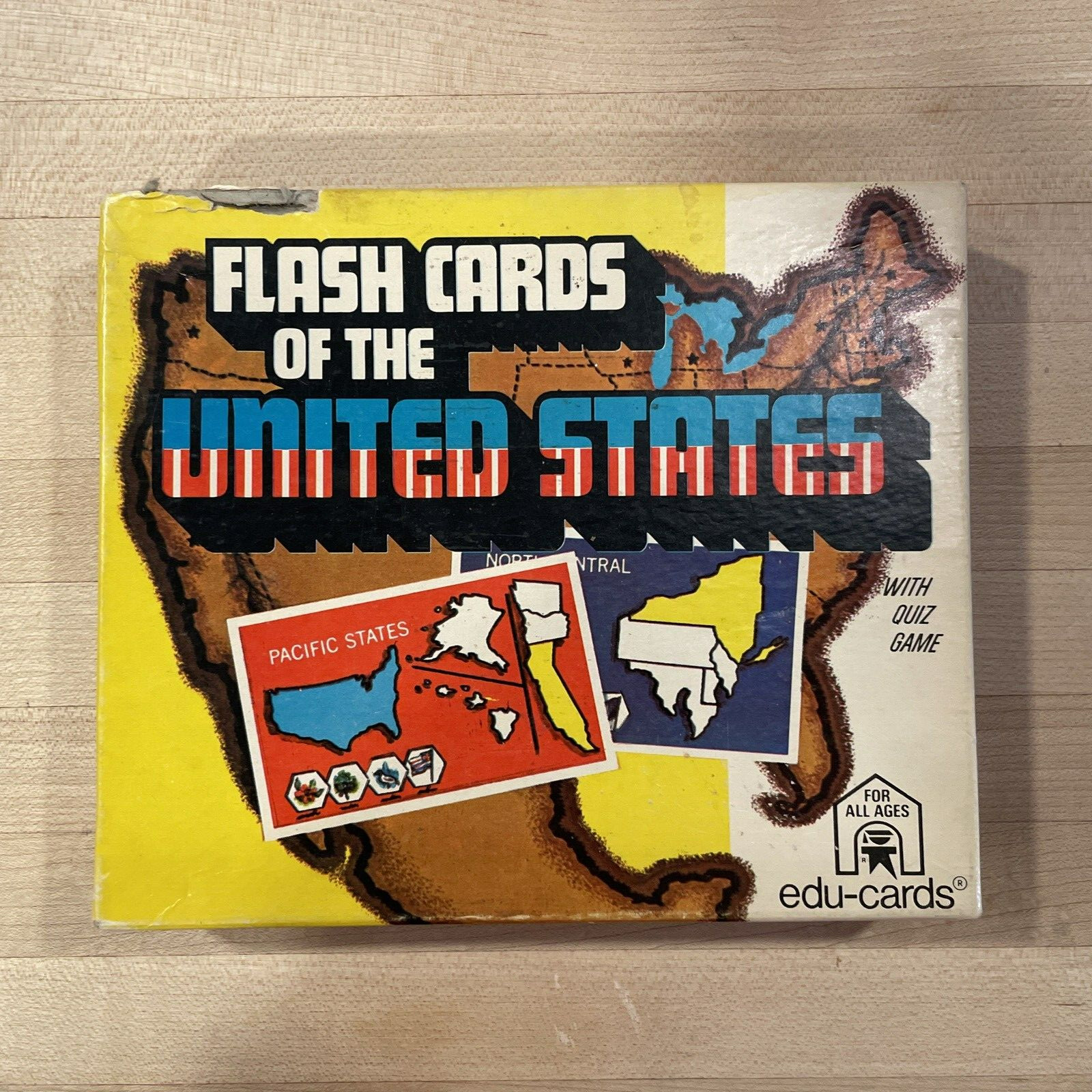 Flash Cards Of The United States Vintage 1975 Box Set – by Edu Cards -Homeschool