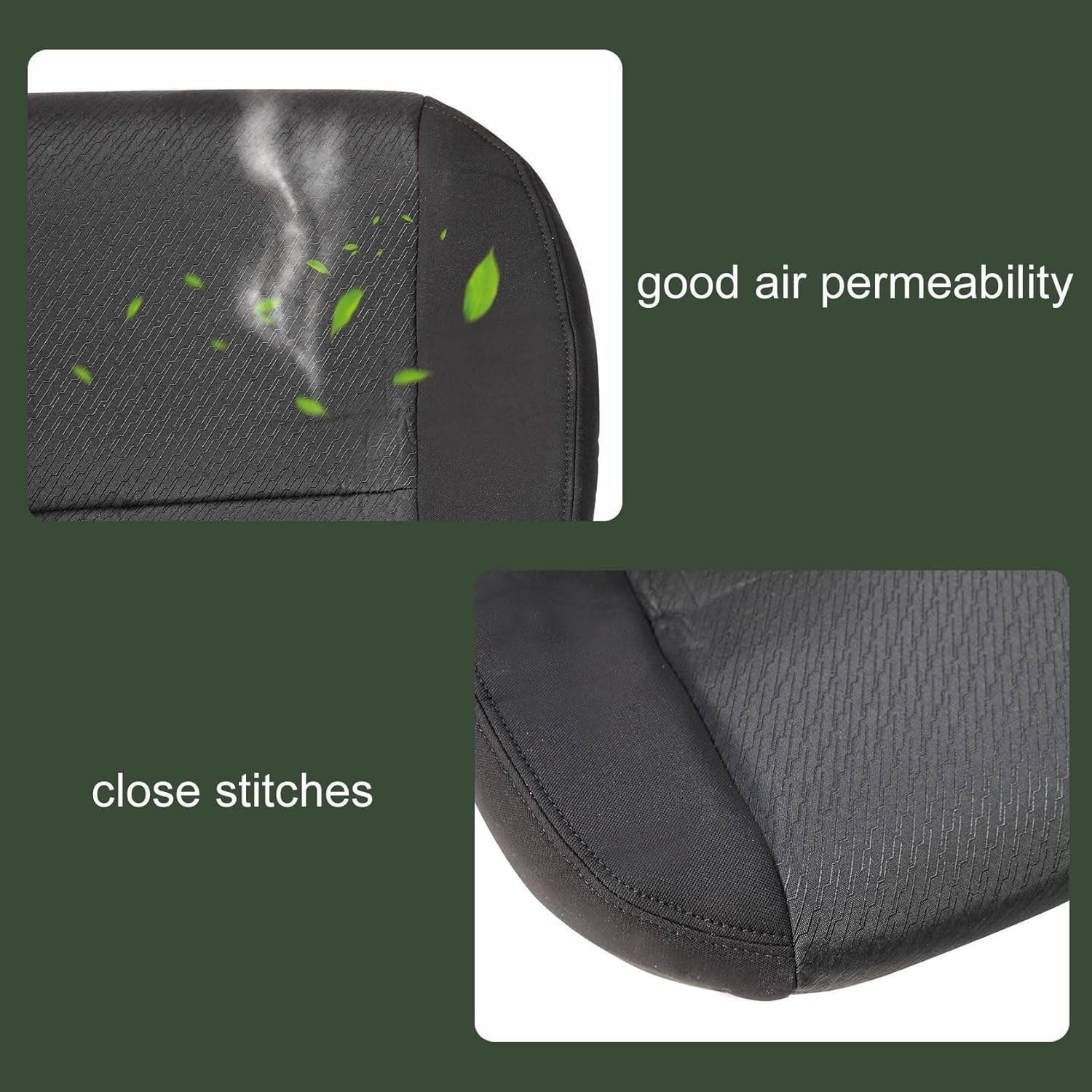 FZJDSD Black Cloth Front Driver Side Bottom Replacement Seat Cover Compatible