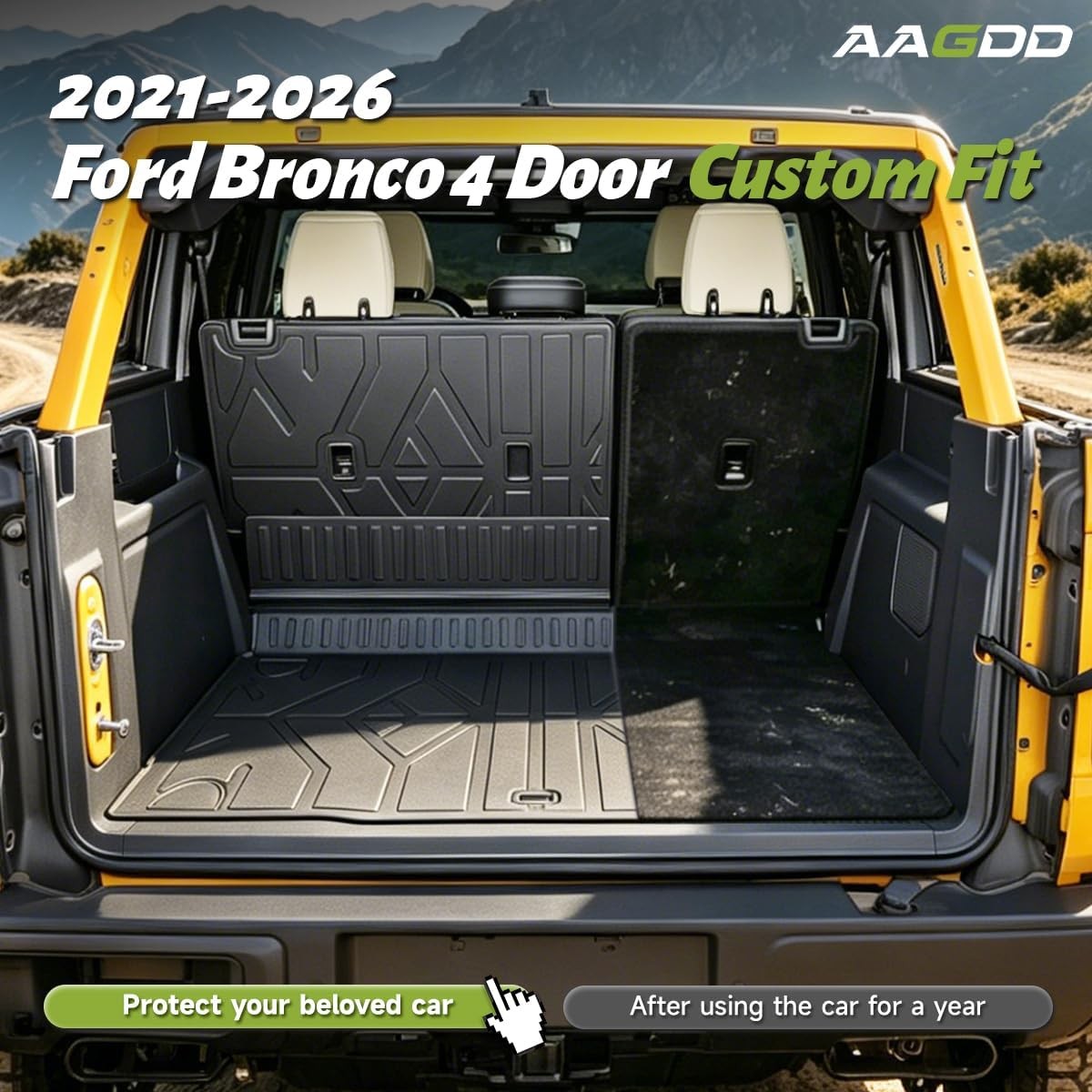Cargo Trunk Mat Backrest for Ford Bronco 4 Door 2021 2026