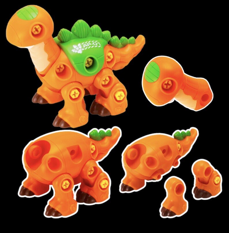 61pc STEM Create A Dinosaur,w Power Drill:Long Neck,triceratops,DIS’/ASSEMBLE