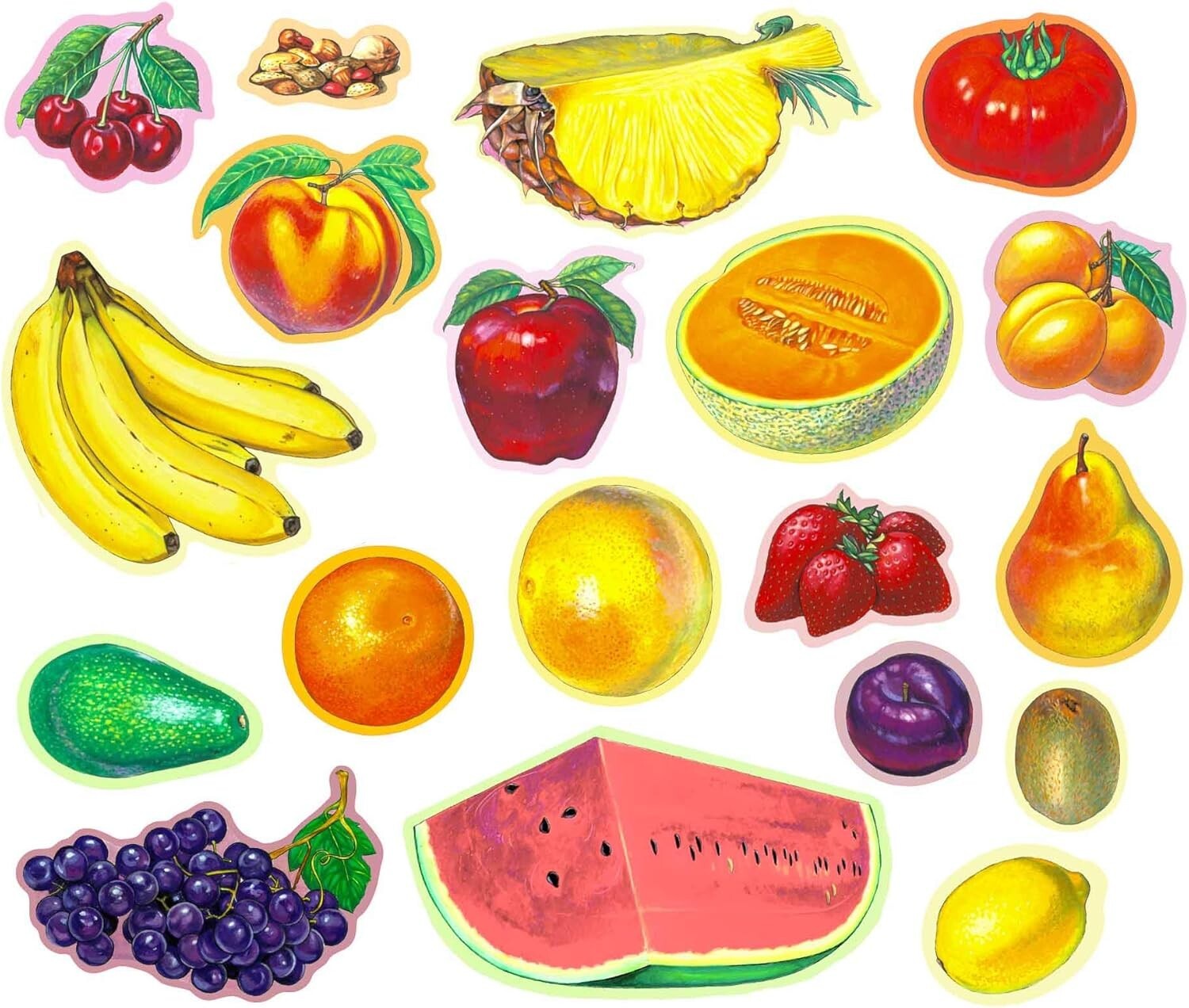 Fruits & Nuts Felt Figures for Flannel Boards Interactive Teaching Aide for Kids