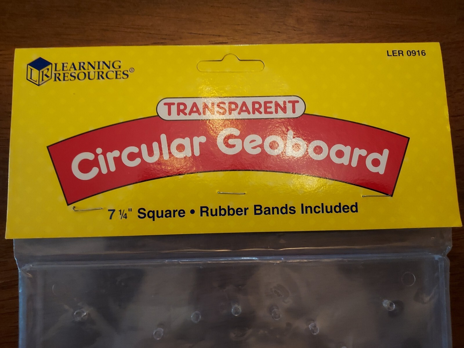 Learning Resources Transparent Circular Geoboard LER 0916 Rubber Bands Included