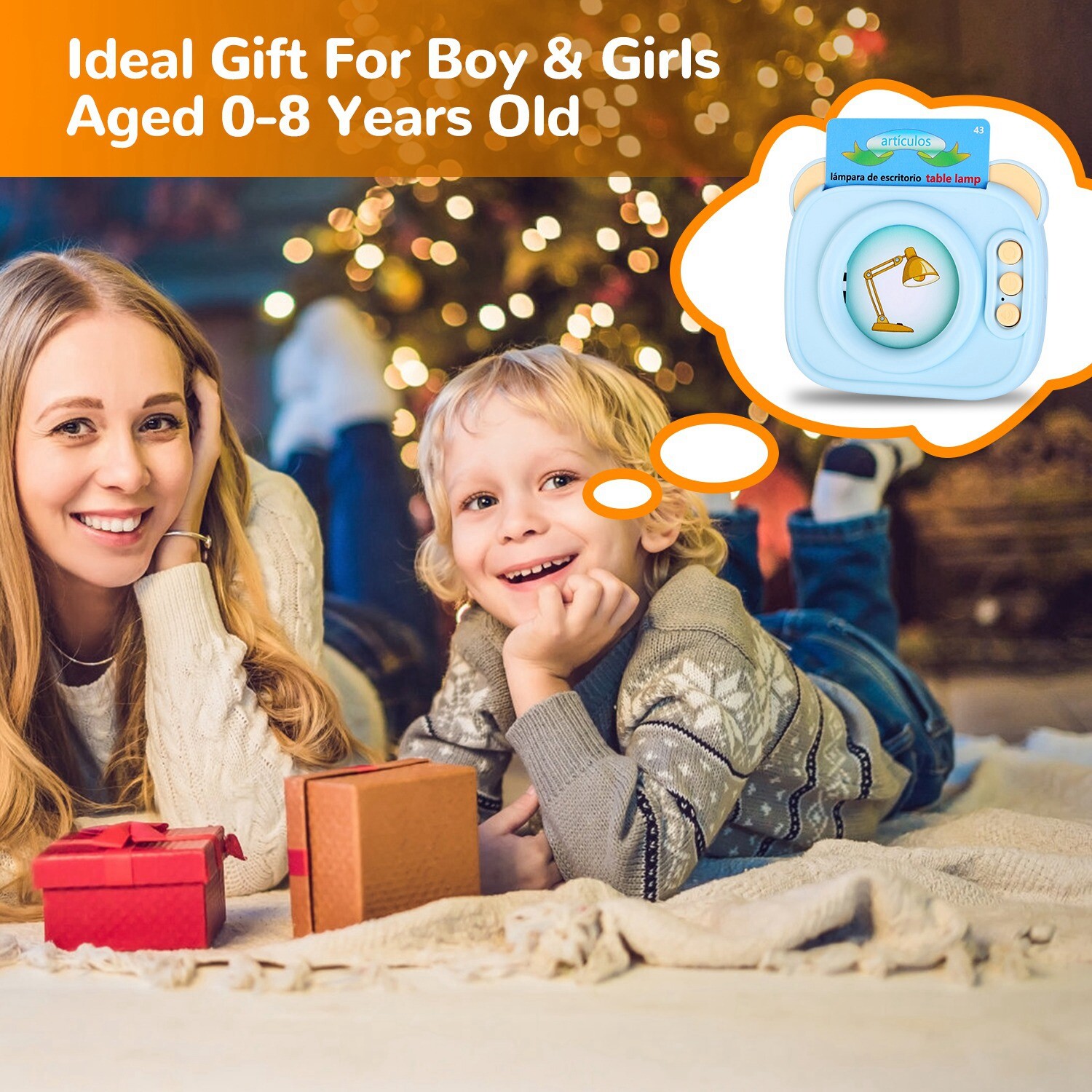 Spanish & English Talking Flash Cards Learning Toys for Boys Girls Toddler Toy