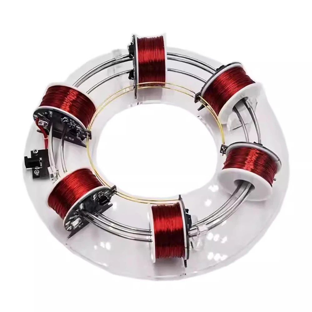 DIY Electromagnetic Cyclotron Six Coils Circular Accelerator Teaching Aids Model