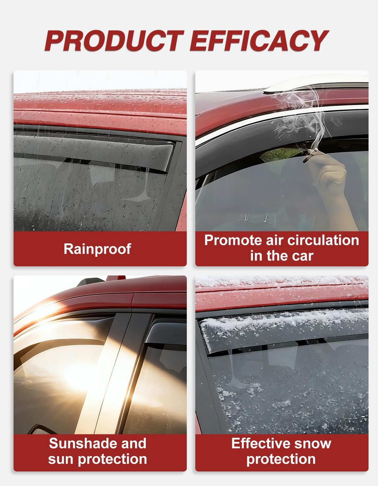 in-Channel Window Rain Guards Fit for 2013-2018 Toyota RAV4, Extra Durable Wi…