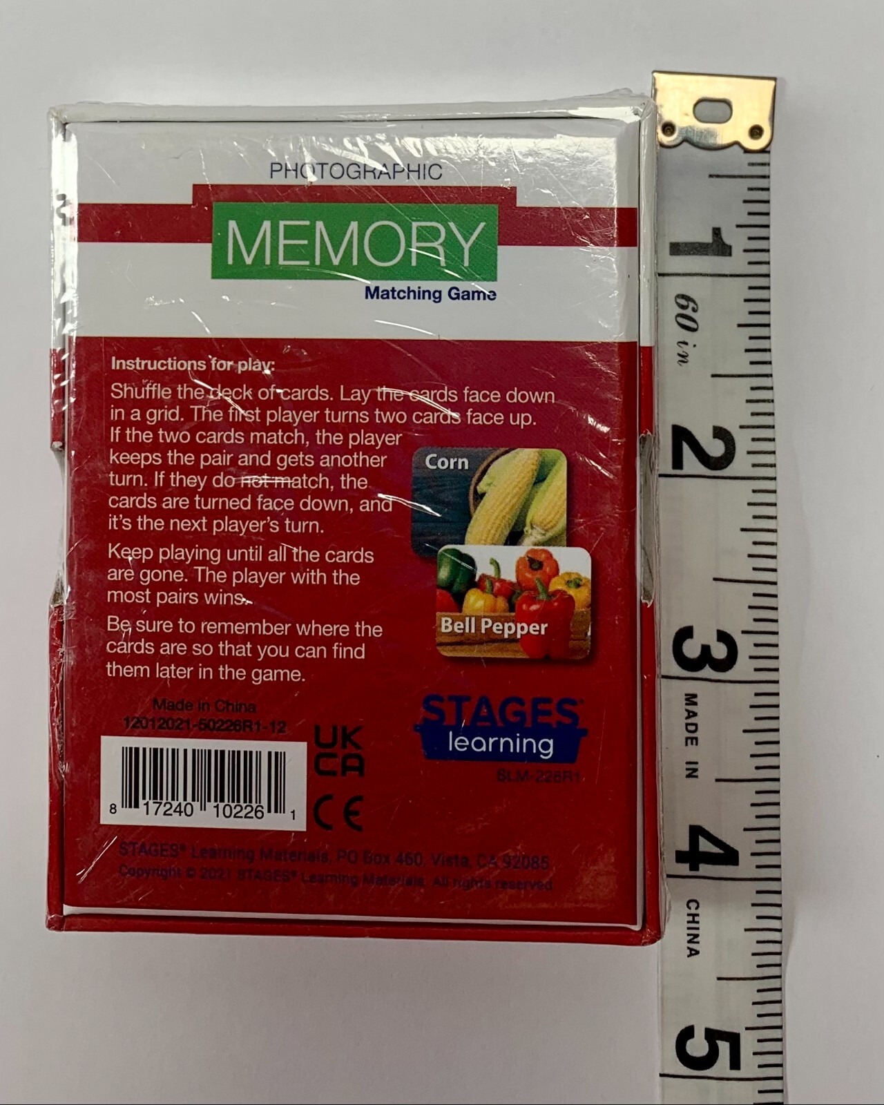 Stages Learning Photographic Memory Matching Game Fruit & Vegetables Pre-K + New