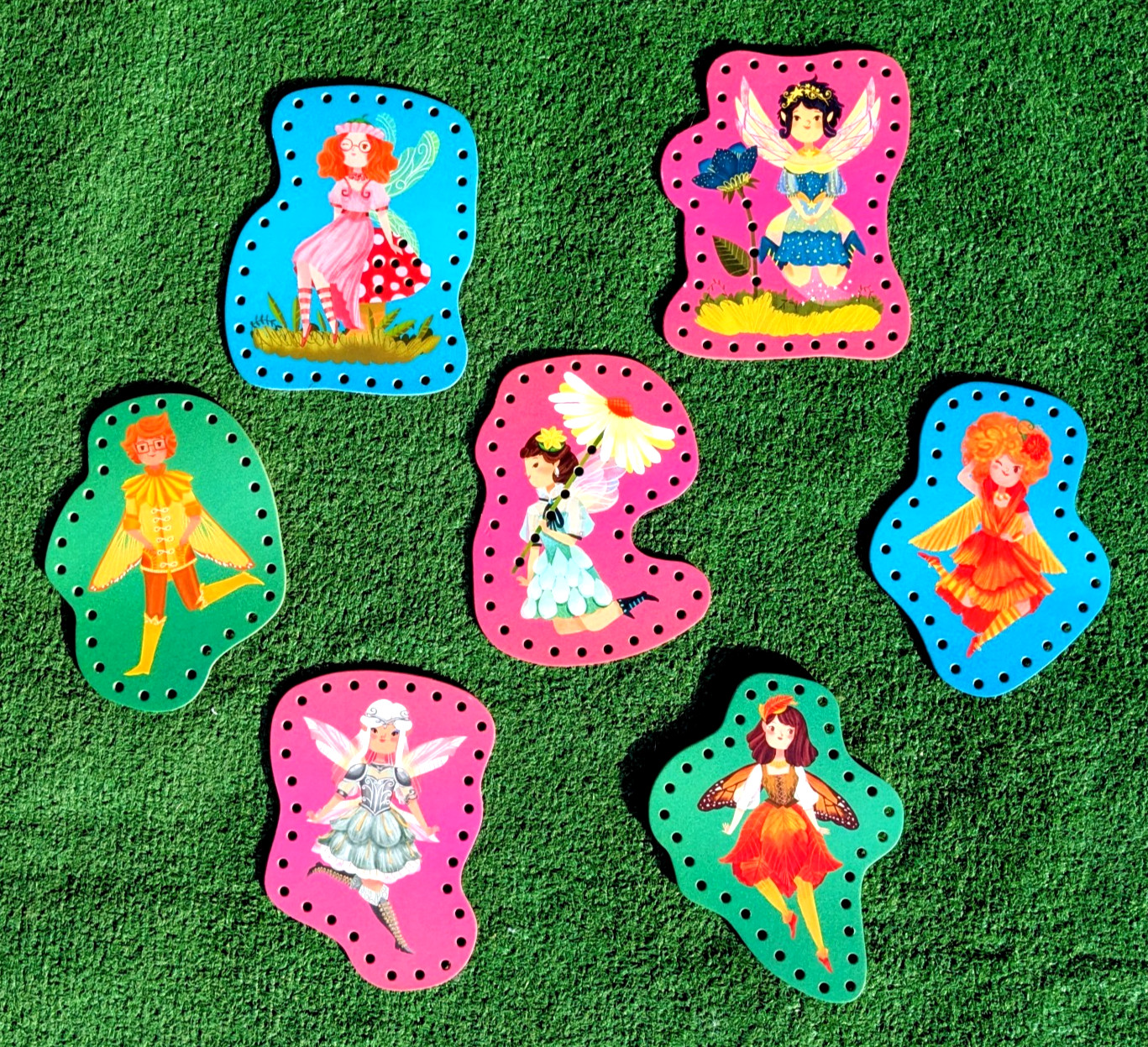 Fantastical Fairies Kids 7-Piece Lacing Sewing Chronicle Books Cards Set Lot EUC