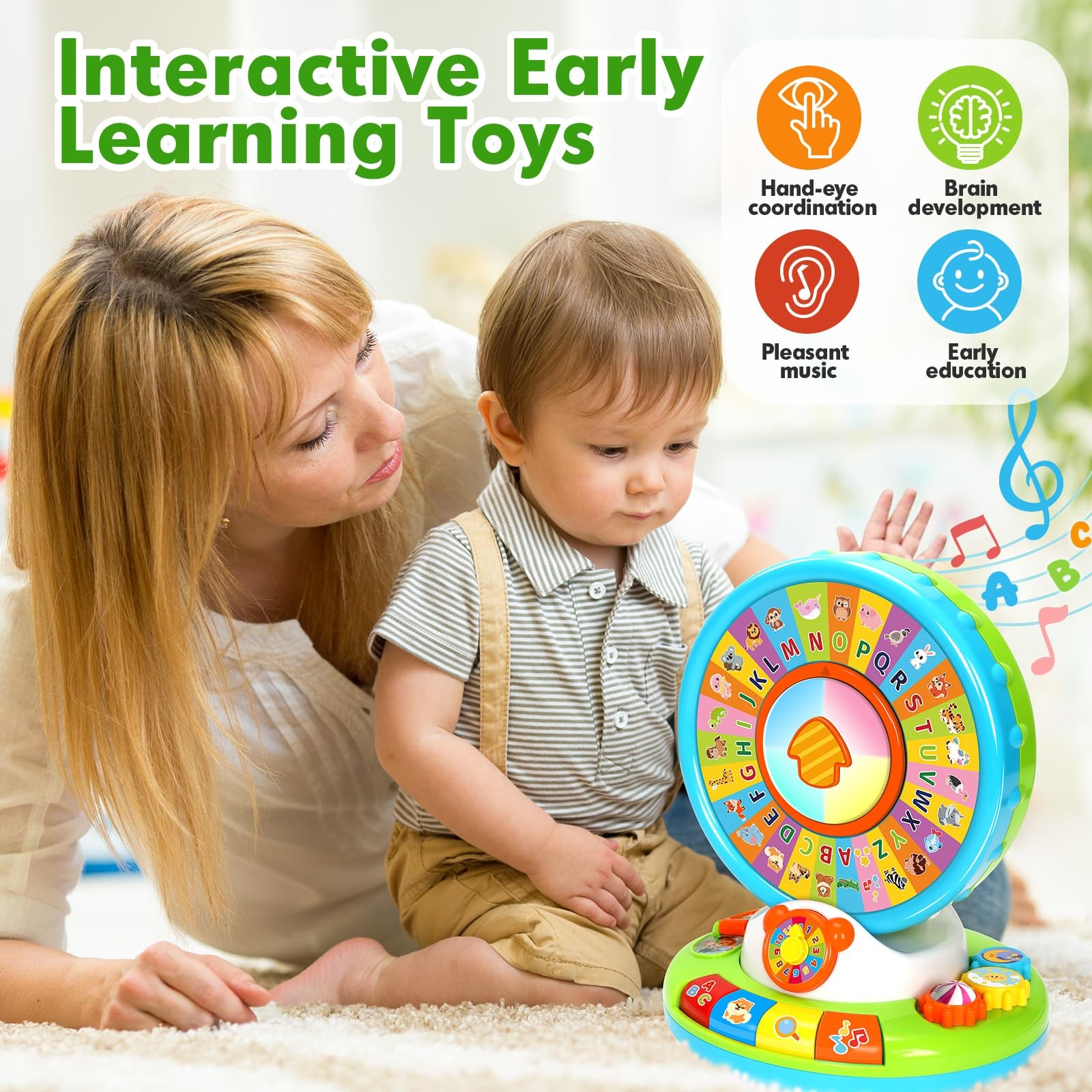 Duchong Learning Toy for Kids 1 2 3 Year Old 7.9 x 7 x 9.8 inches, Multicolor